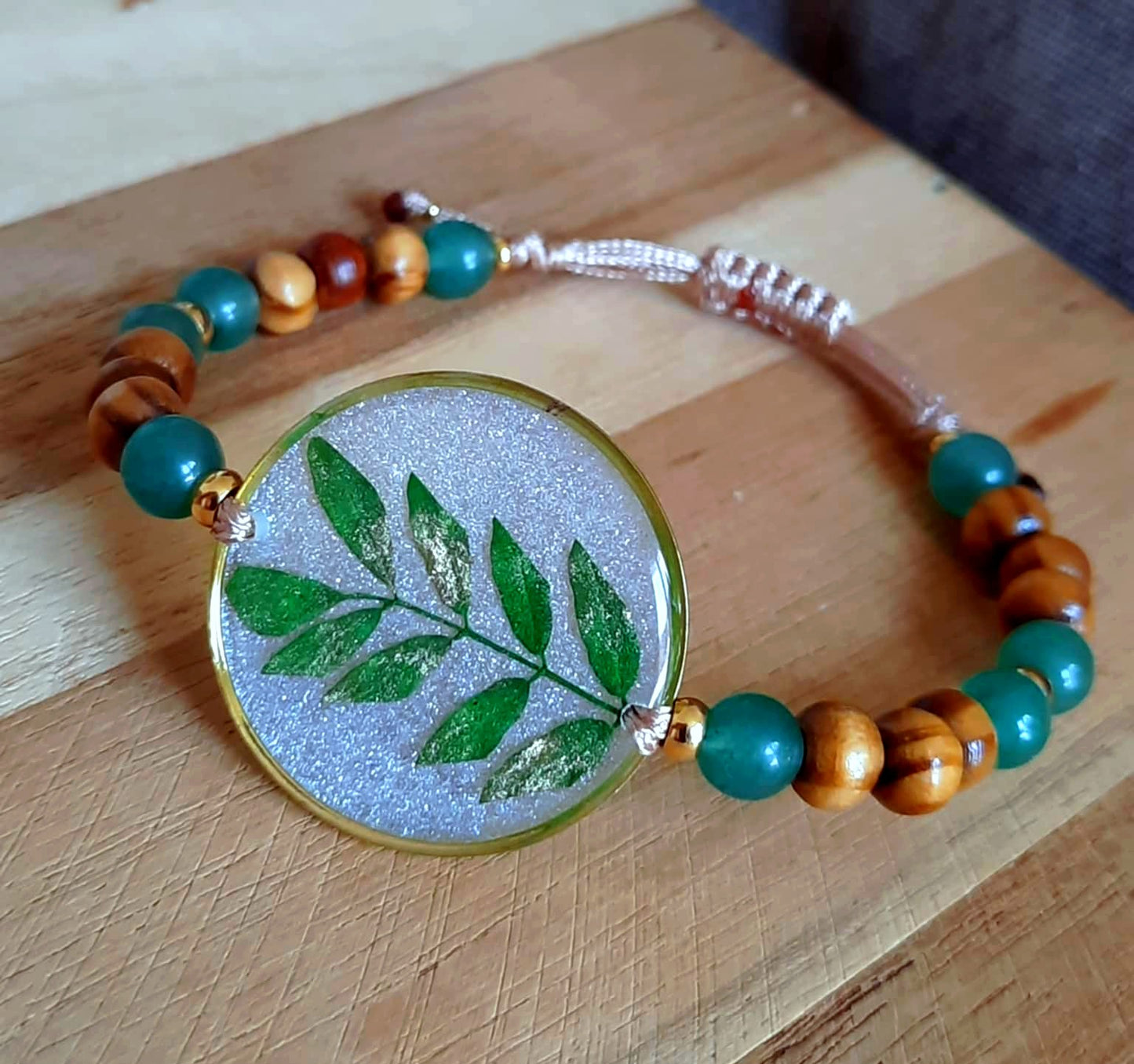 Bracelet , Feuille, Aventurine