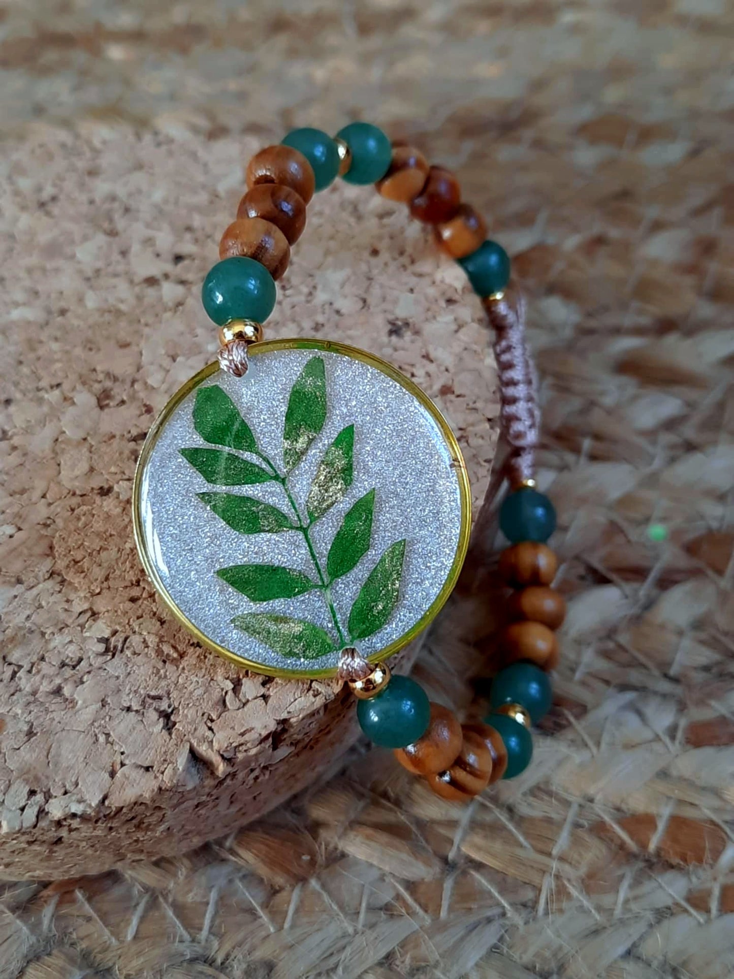 Bracelet , Feuille, Aventurine