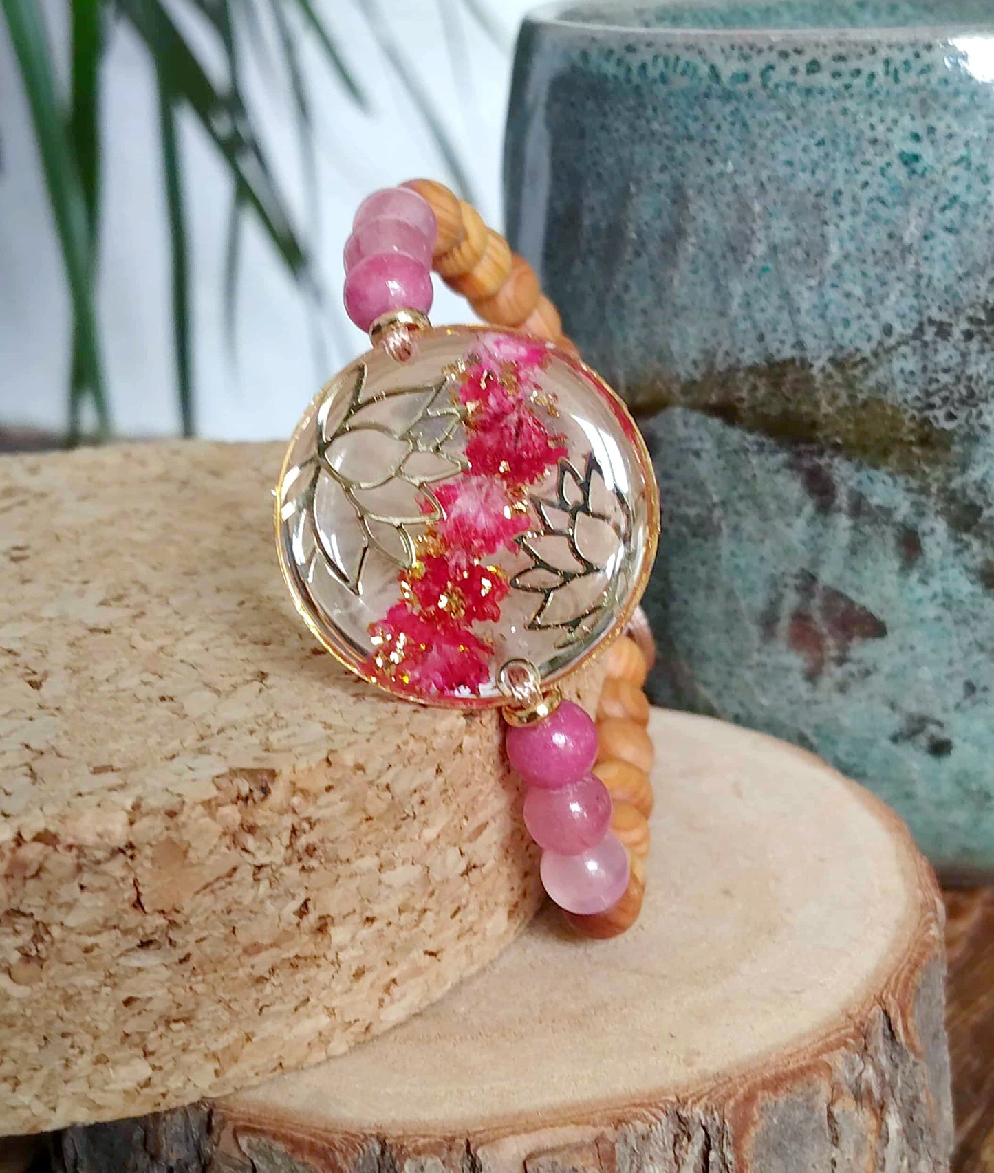 Bracelet Lotus Gypsophile Jade