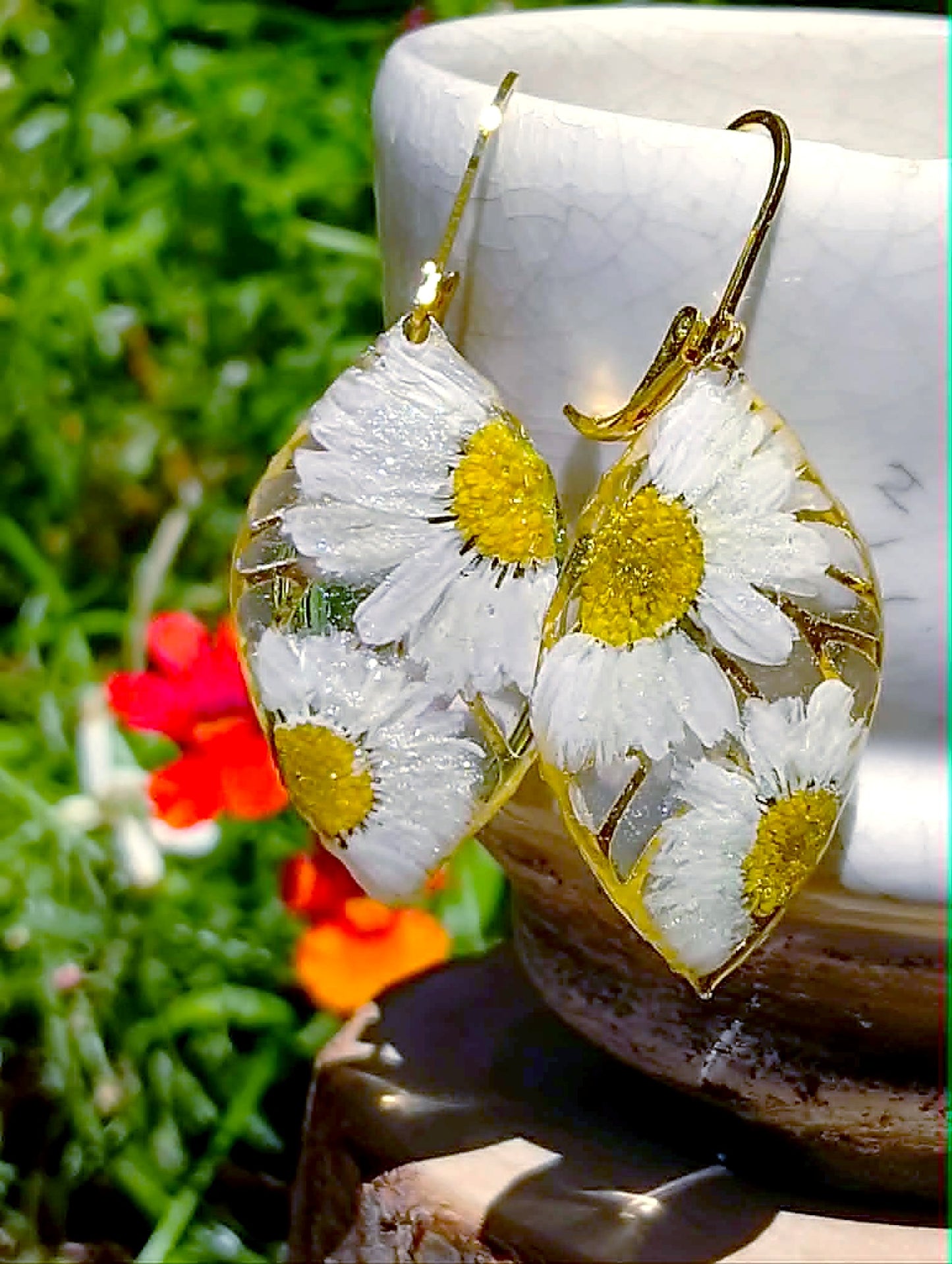Boucles d'oreille Pâquerette