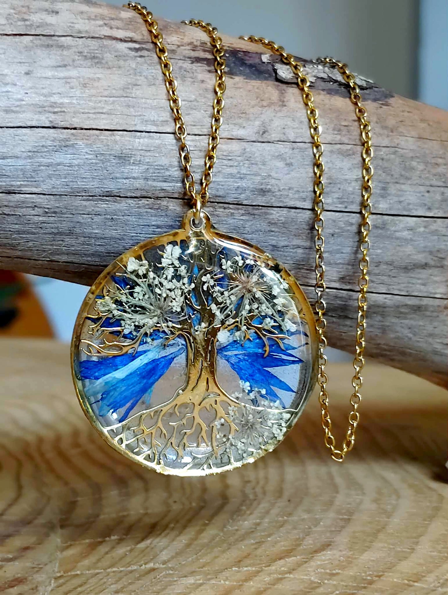 Arbre de vie Fleur de carotte Bleuet