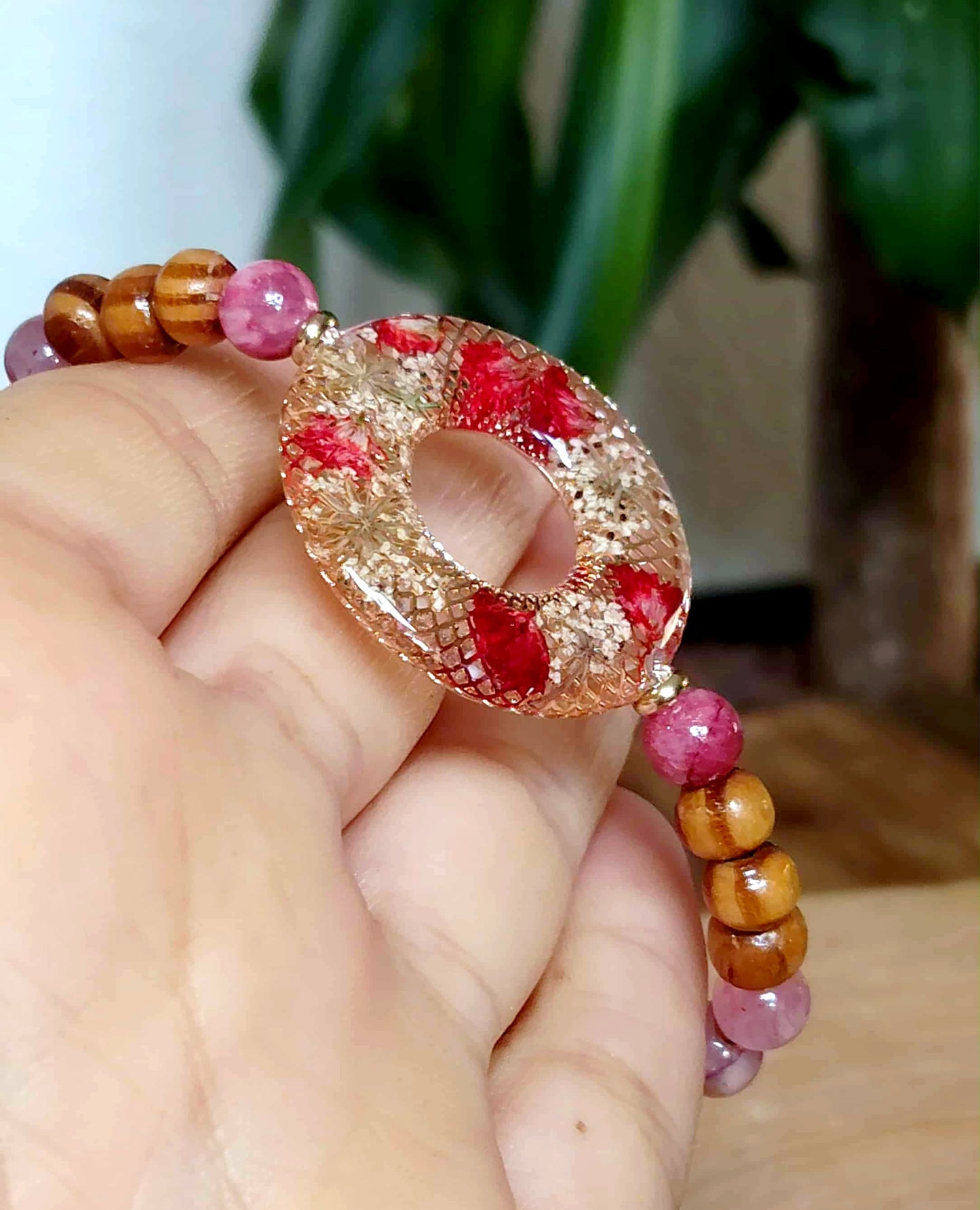 Bracelet Gypsophiles Fleur de carotte Jade