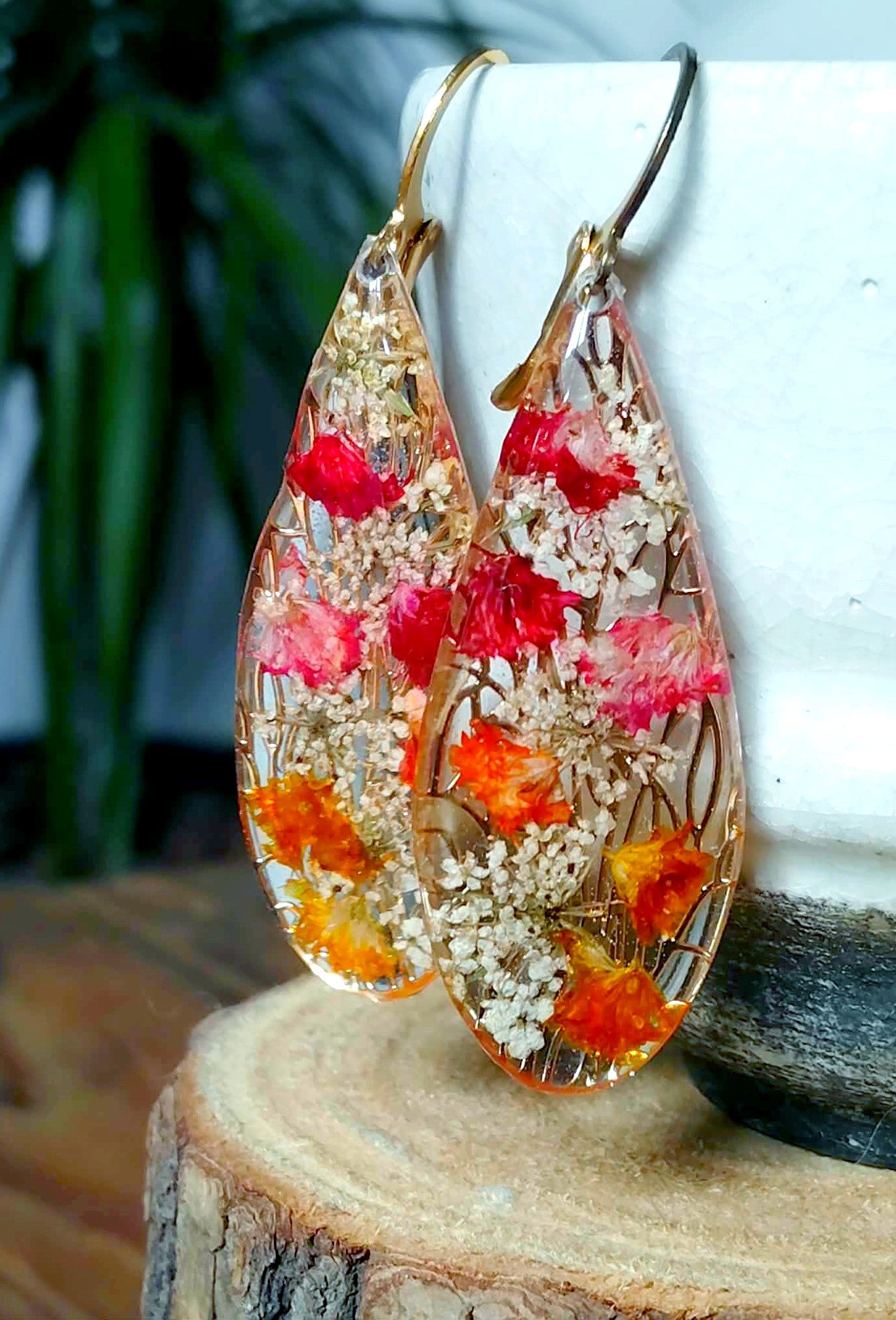 Boucles d'oreille Fleur de carotte Gypsophiles