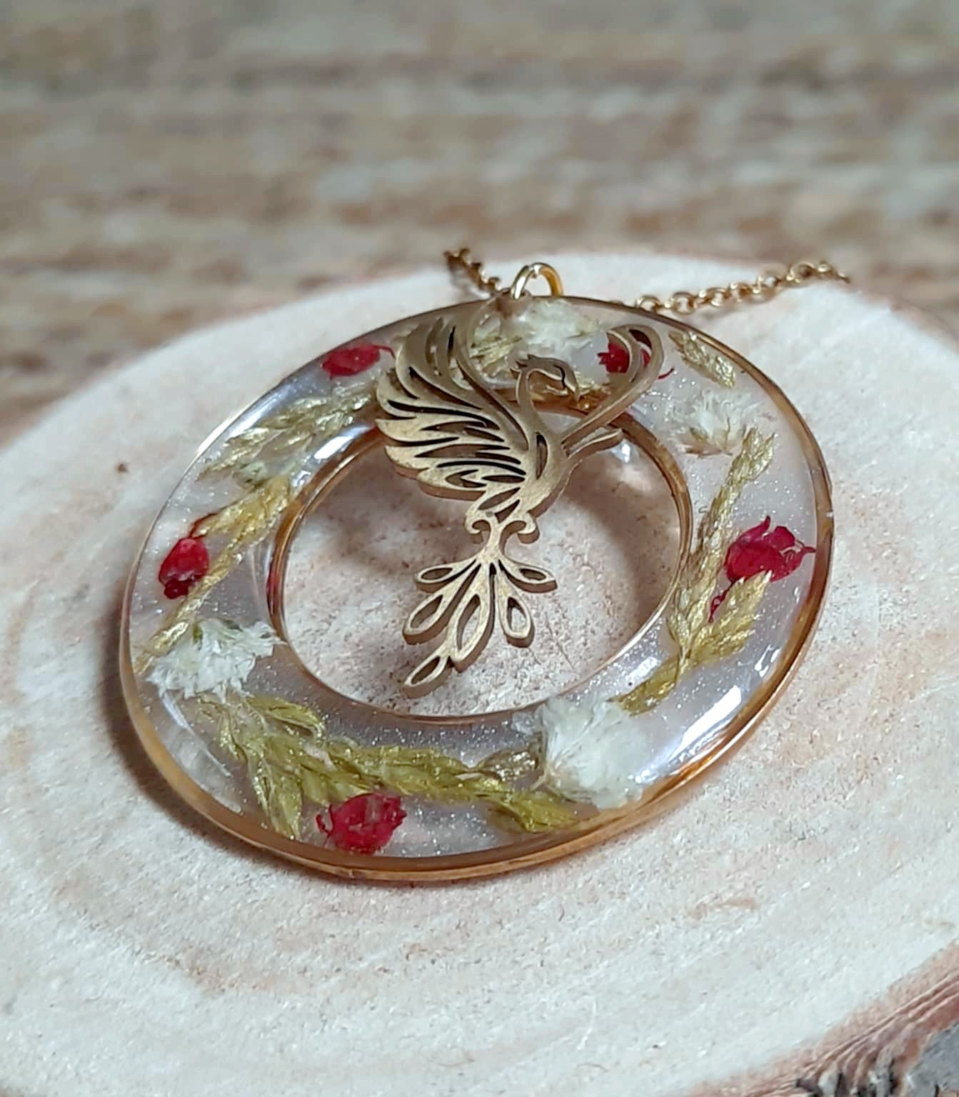 Collier, Phoenix, Gypsophiles, Bruyères et Brindilles
