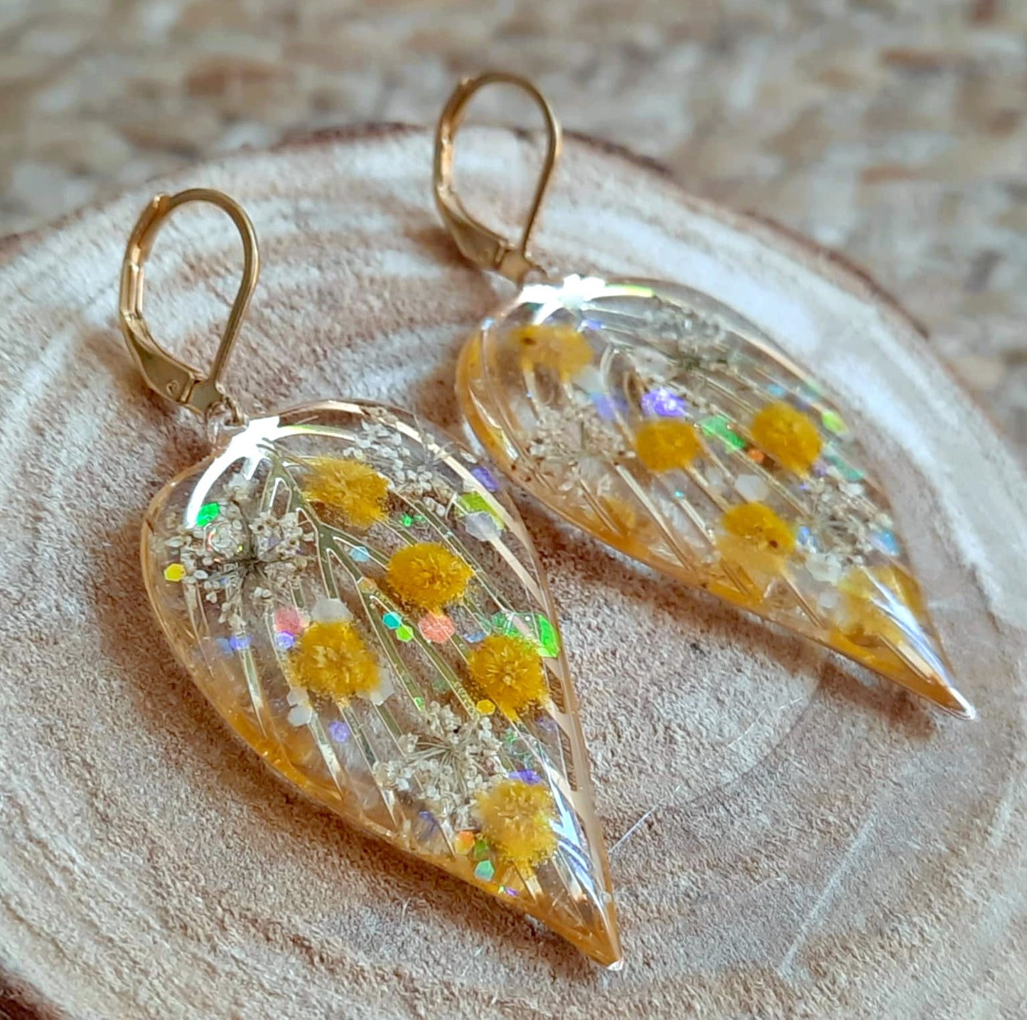 Boucles d'oreille, Mimosa