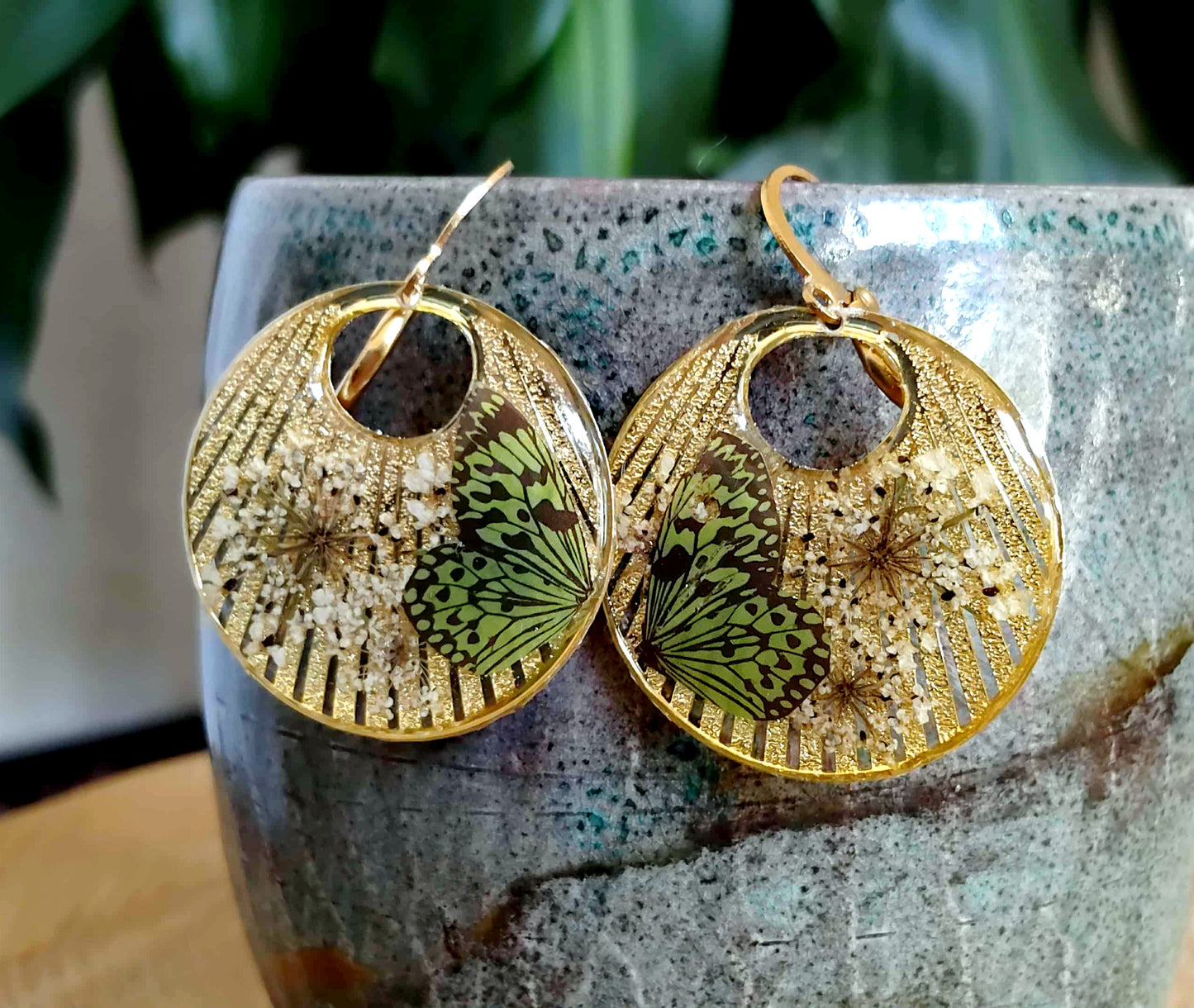 Boucles d'oreille Fleur de carotte sauvage