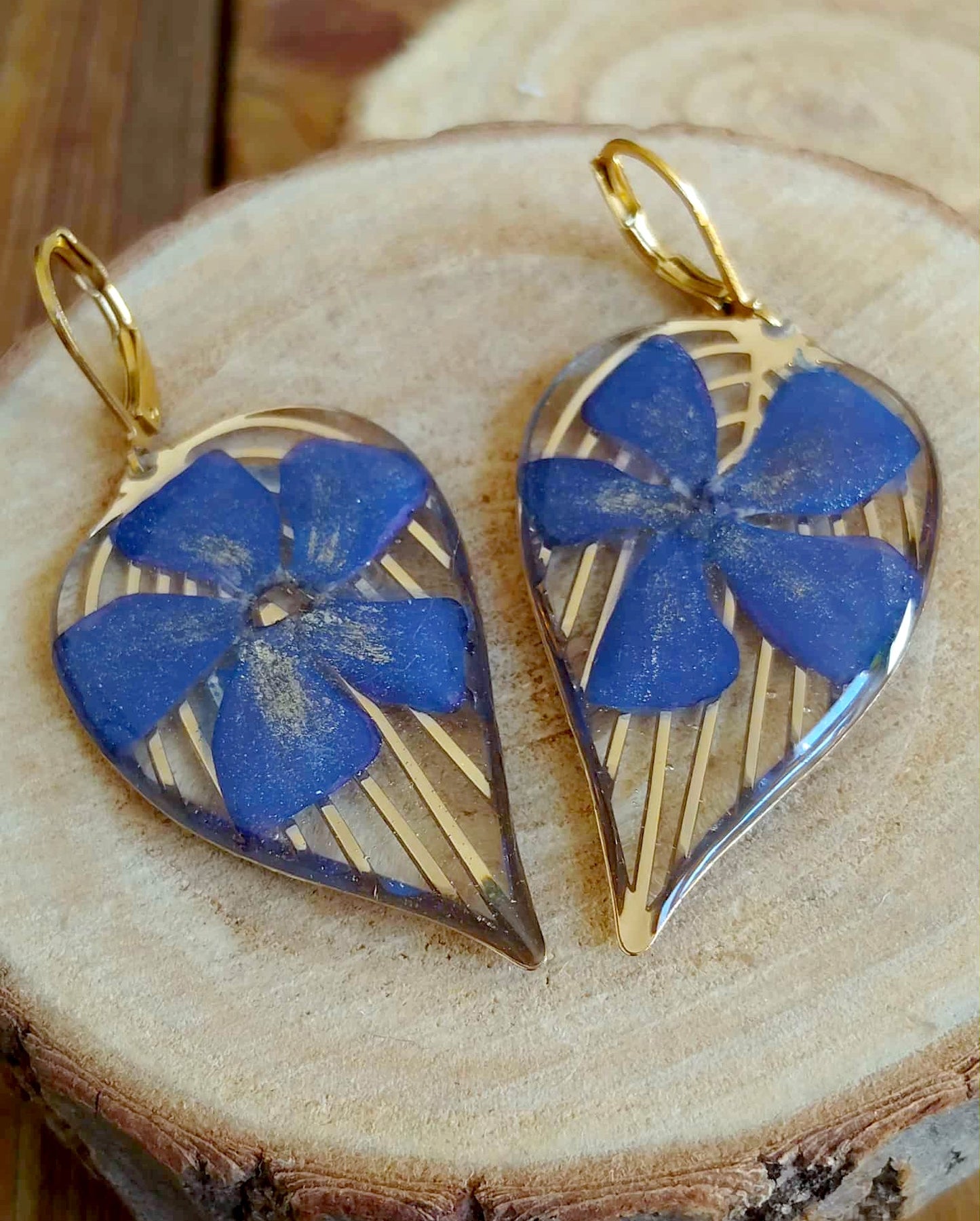 Boucles d'oreille Pervenche