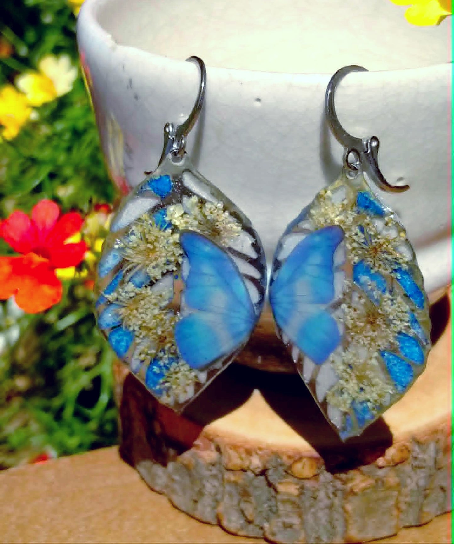 Boucles d'oreille Fleur de carotte Gypsophiles