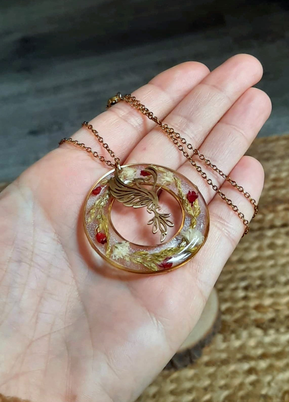 Collier, Phoenix, Gypsophiles, Bruyères et Brindilles