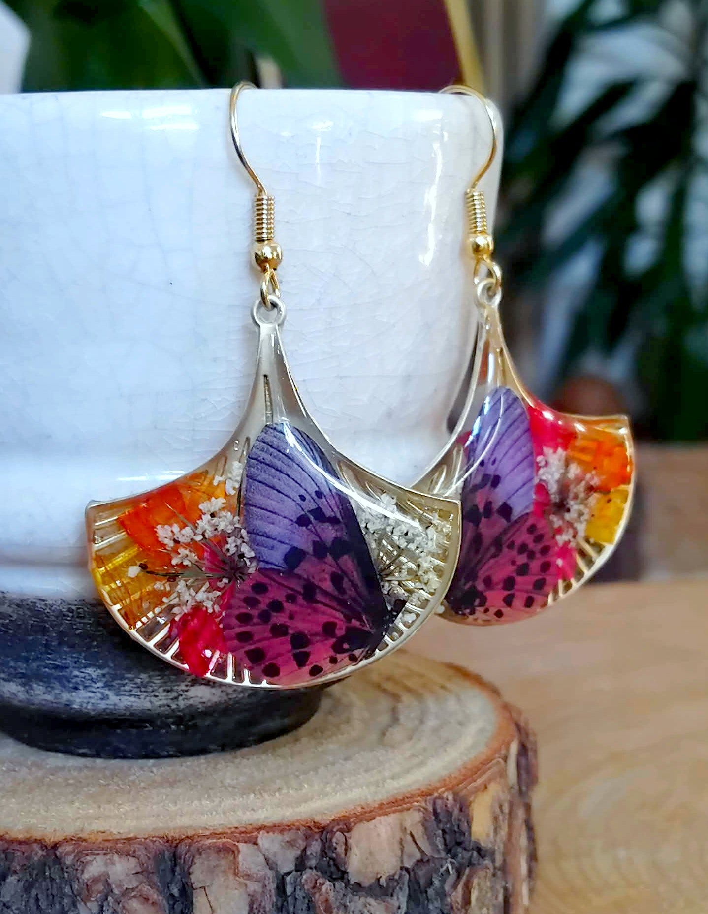 Boucles d'oreille Fleur de carotte Statices sinué