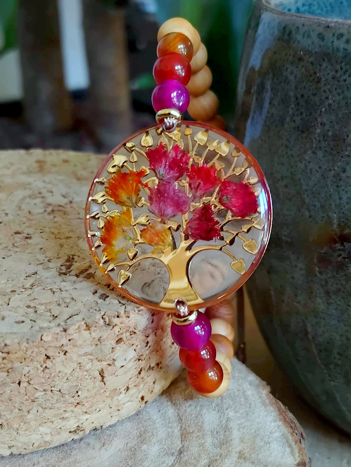 Bracelet, Arbre de vie gypsophile Agate