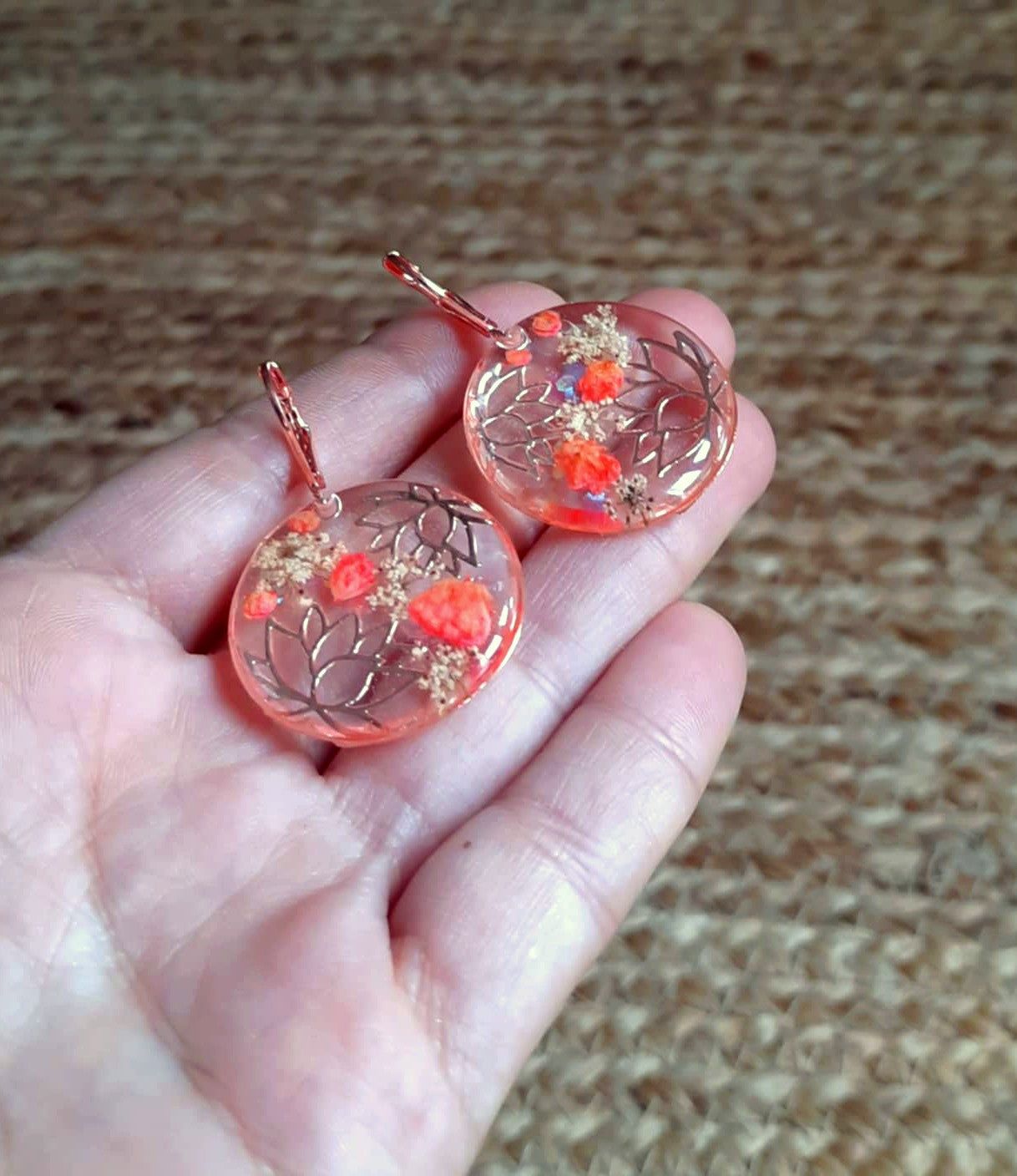 Boucles d'oreille, Fleur de carotte, Gypsophiles