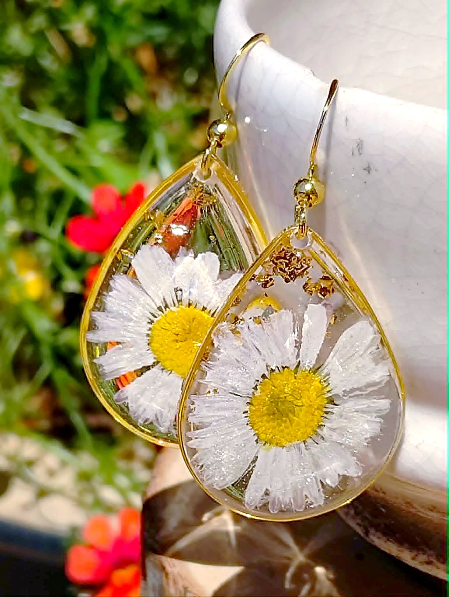 Boucles d'oreille Pâquerette