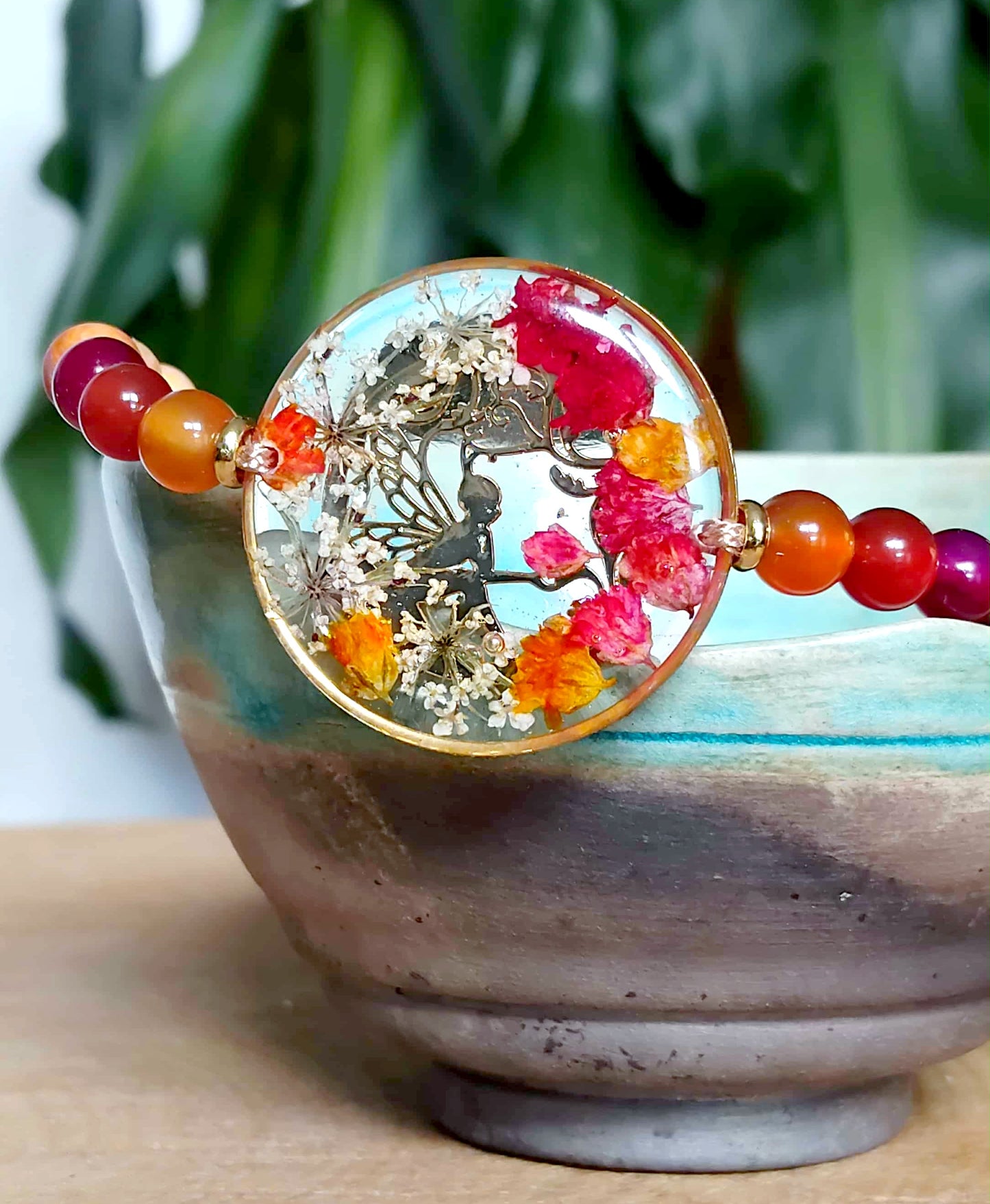 Bracelet Gypsophile Fleur de carotte Agate