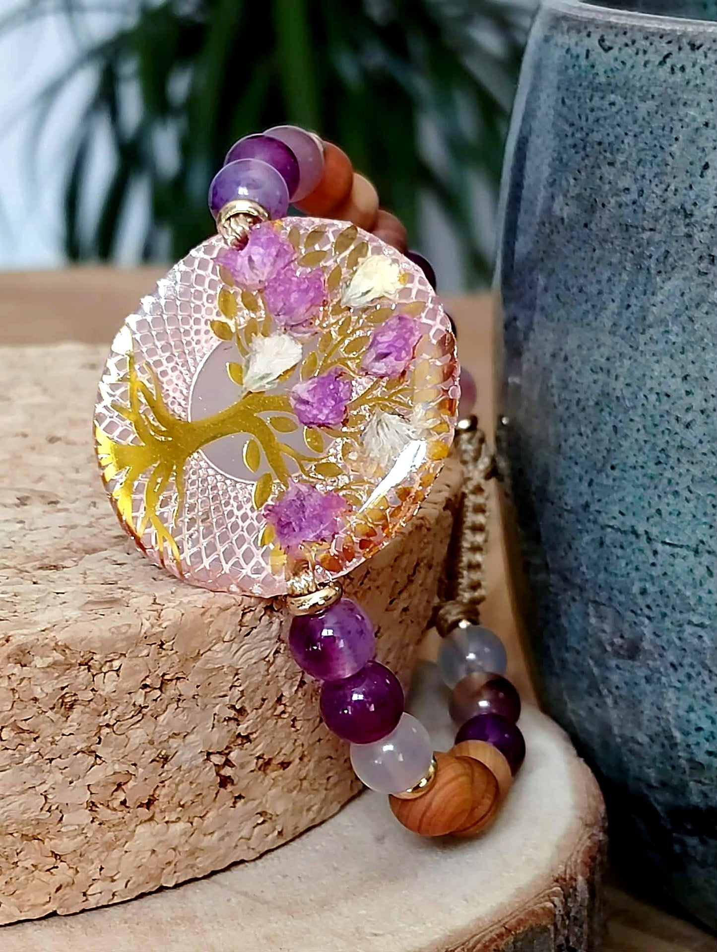 Bracelet Gypsophile Fleur de carotte Agate