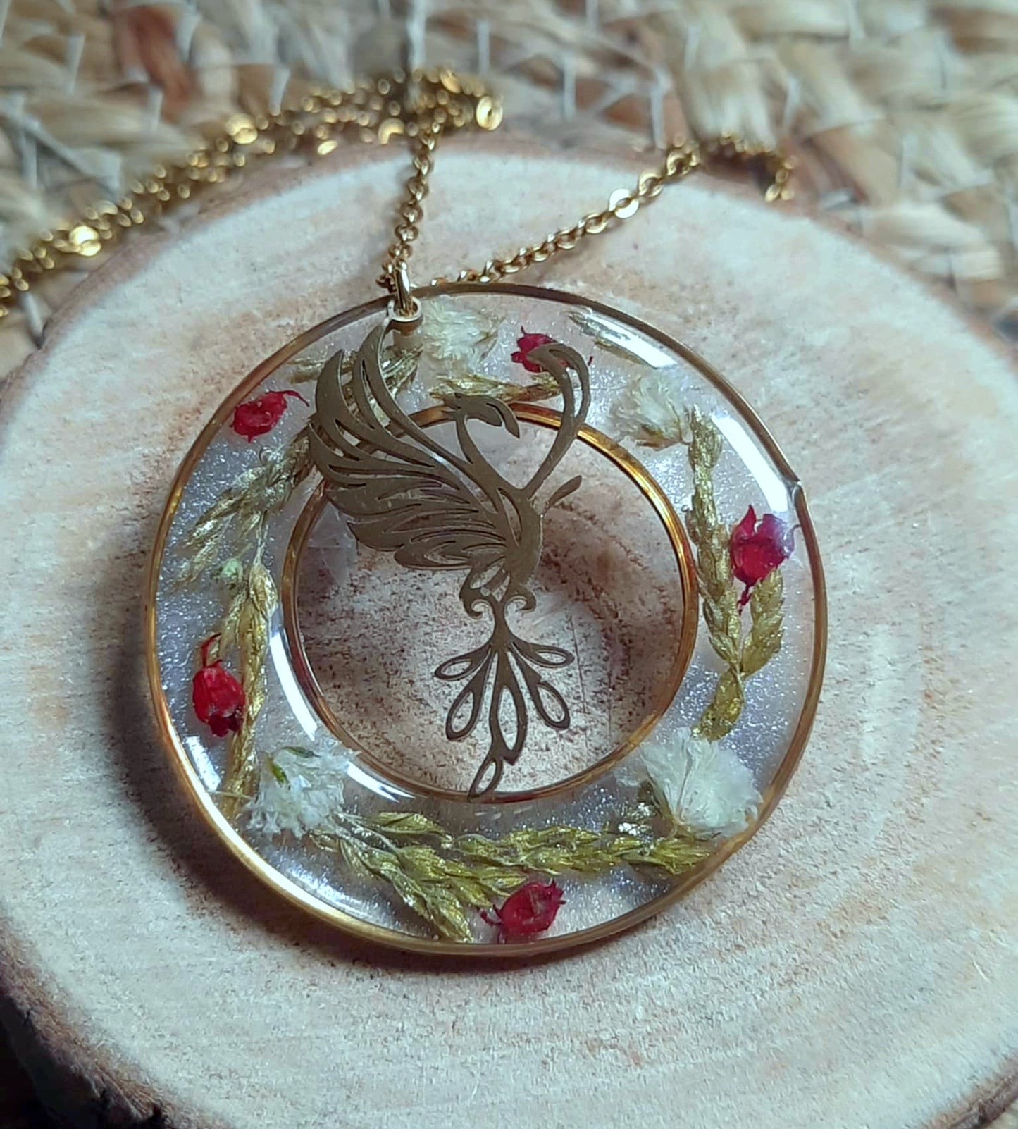 Collier, Phoenix, Gypsophiles, Bruyères et Brindilles