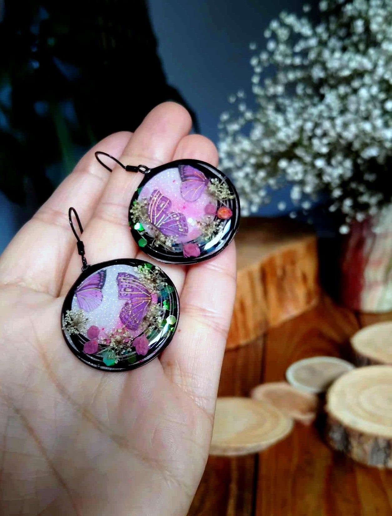 Boucles d'oreille Fleur de carotte