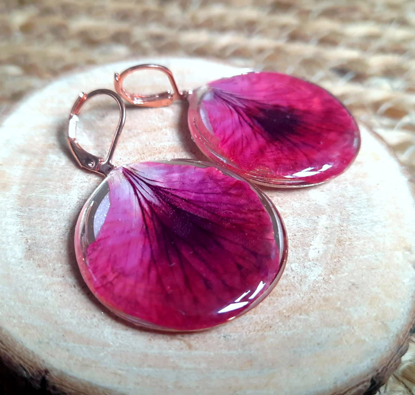 Boucles d'oreille, Pétale de Géranium