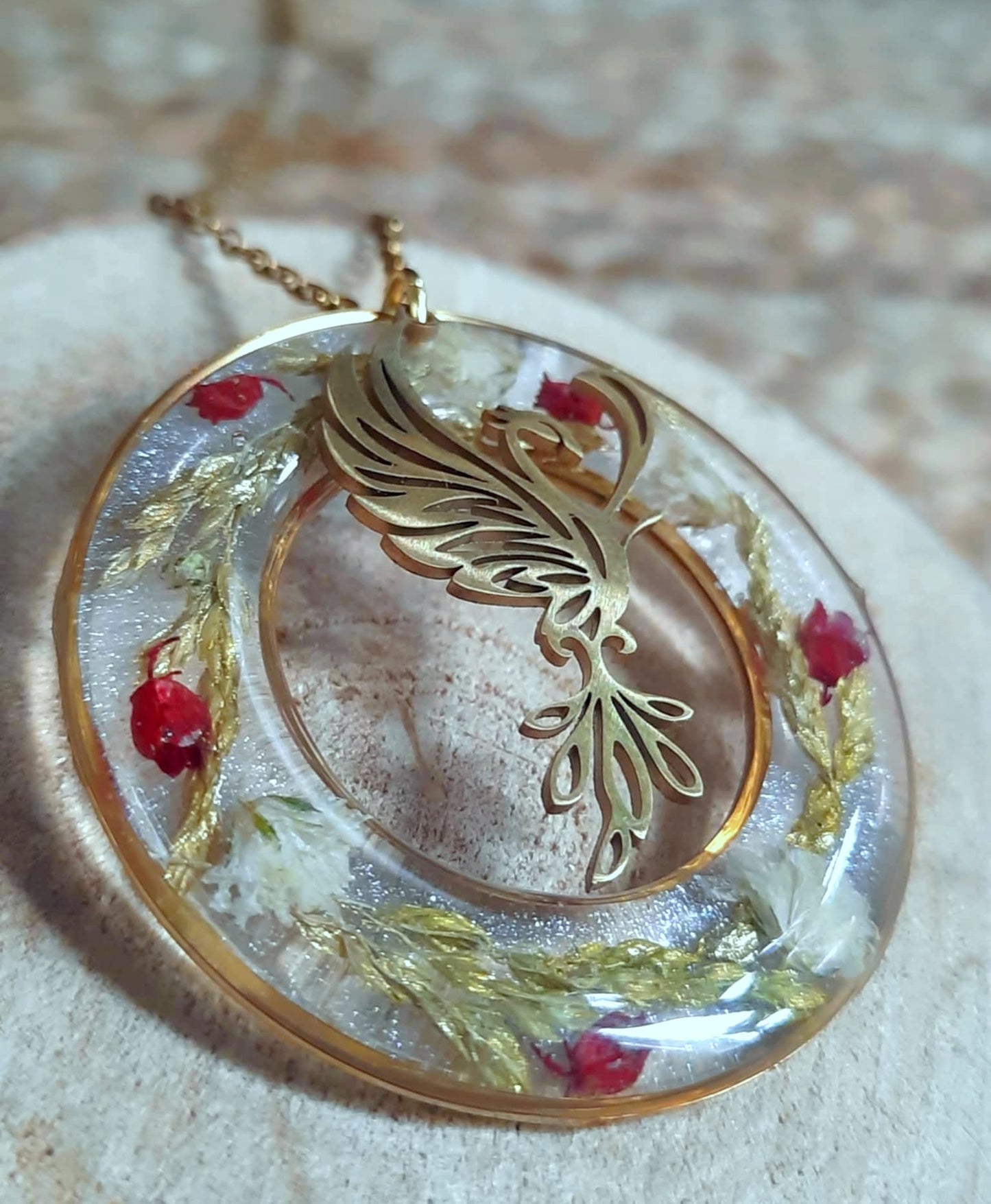 Collier, Phoenix, Gypsophiles, Bruyères et Brindilles