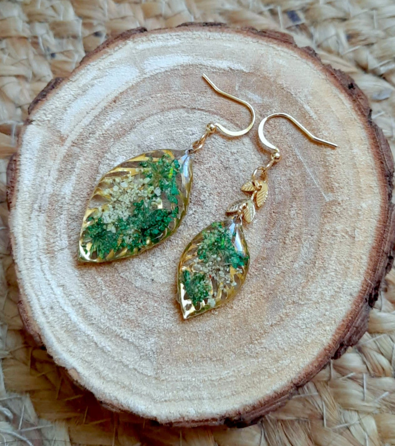 Boucles d'oreille Asymétrique, Fleur de carotte