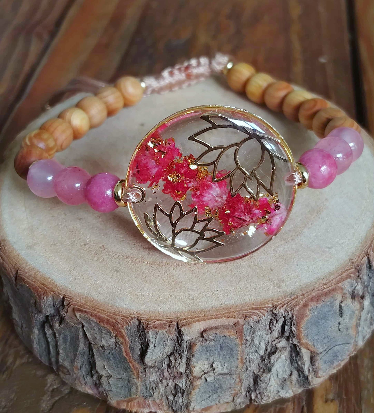 Bracelet Lotus Gypsophile Jade