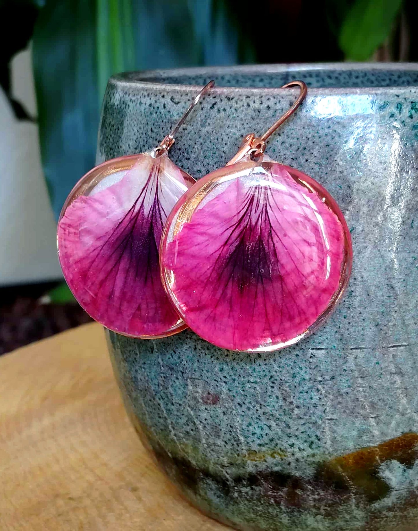 Boucles d'oreille, Pétale de Géranium