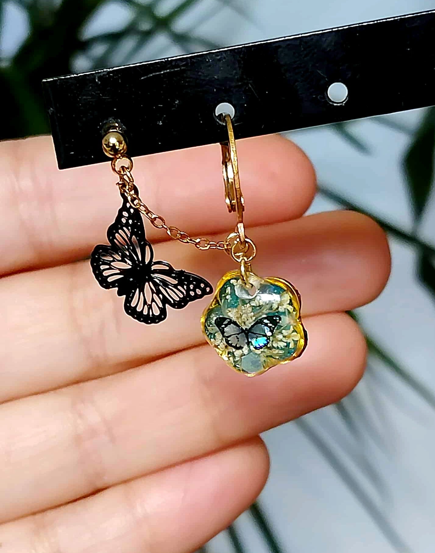Boucles d'oreille Double piercing Fleur de carotte