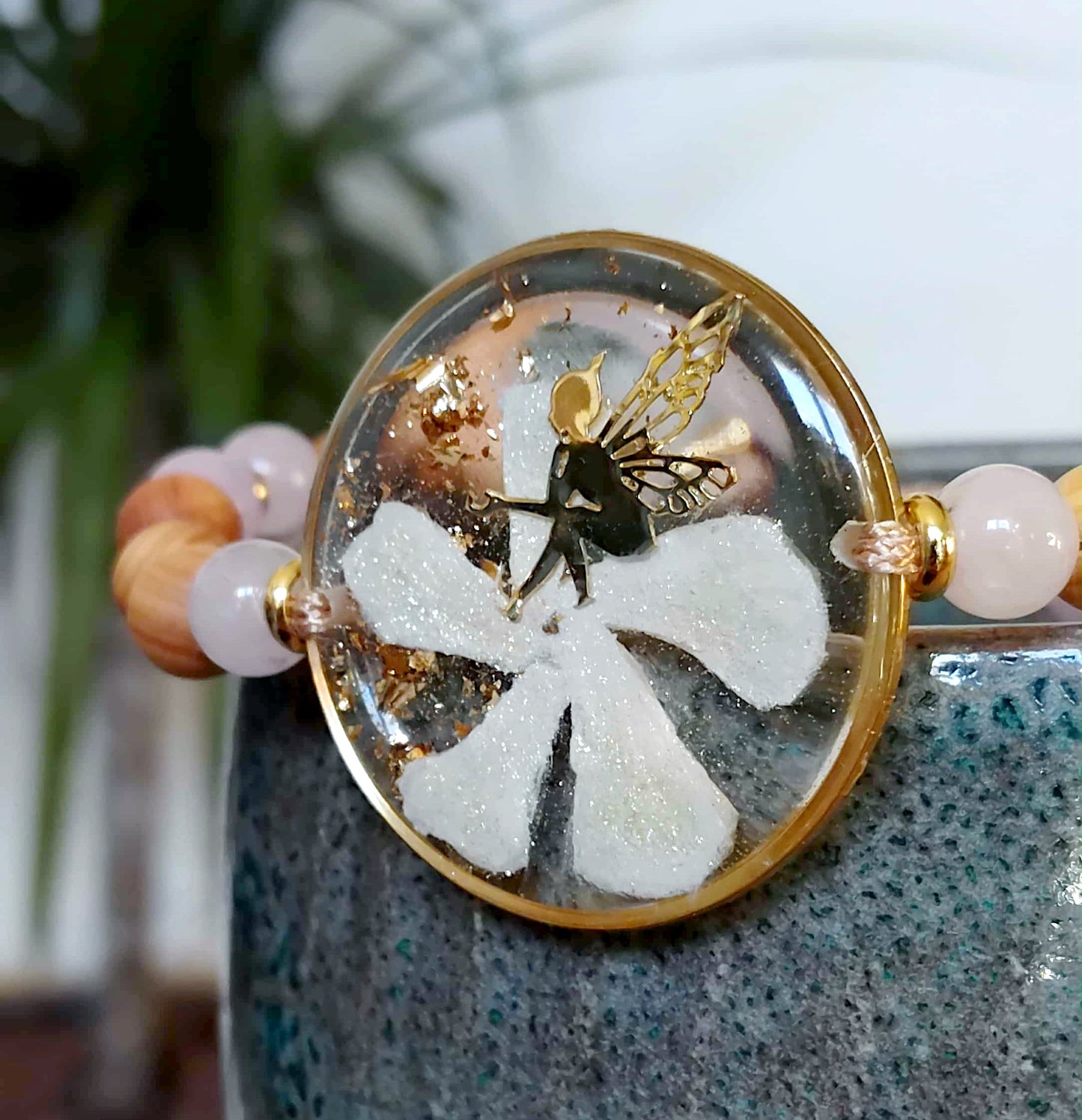 Bracelet Fleur de Jasmin Quartz rose