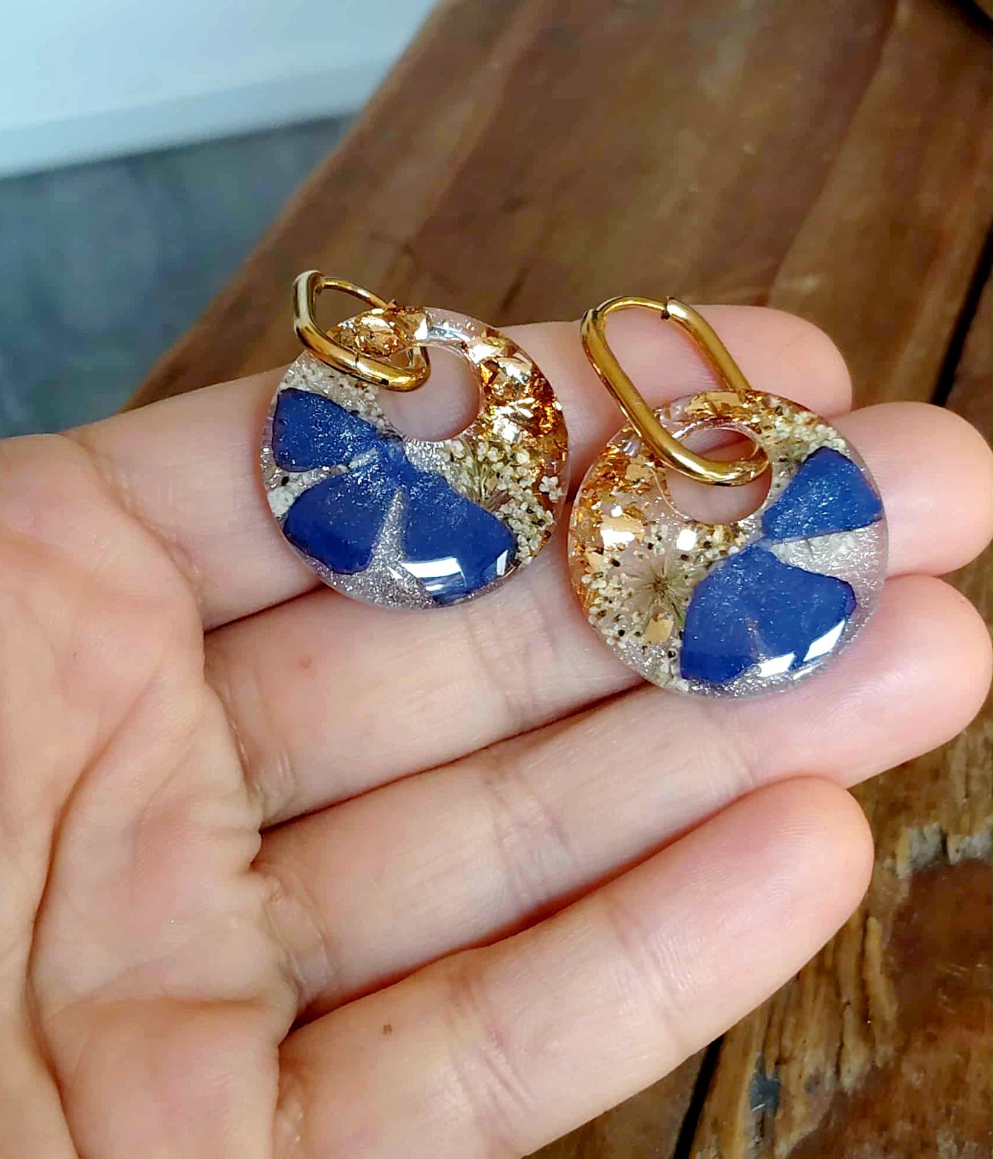 Boucles d'oreille Pervenche