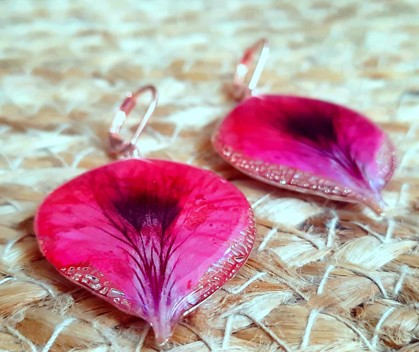 Boucles d'oreille, Pétale géranium