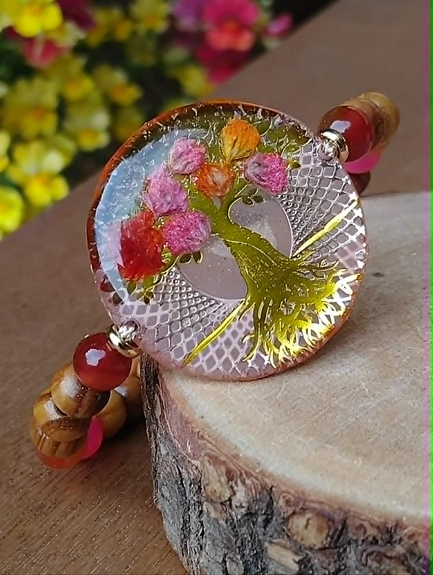 Bracelet Gypsophile Fleur de carotte Agate