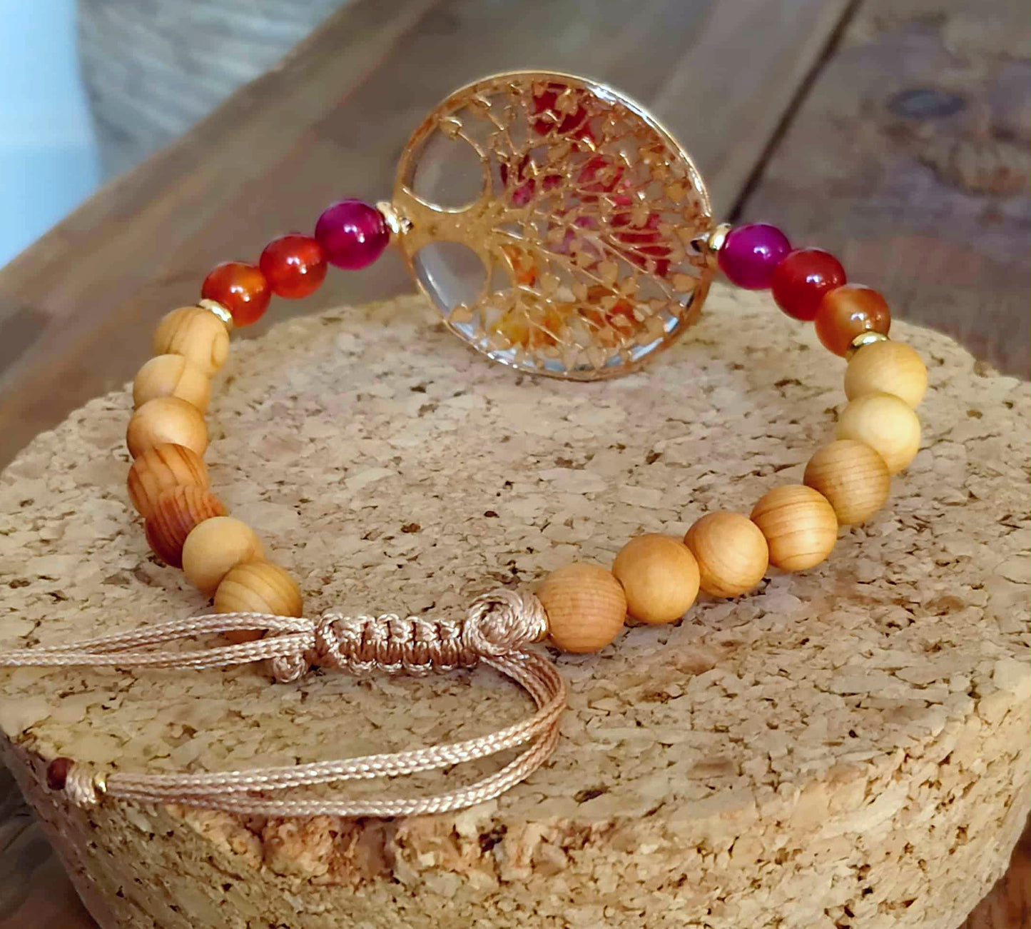 Bracelet, Arbre de vie gypsophile Agate