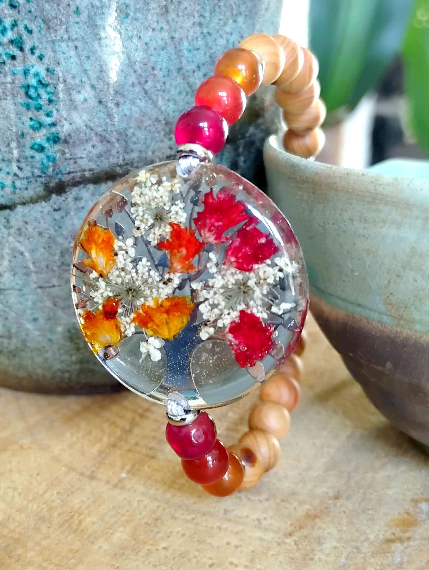 Bracelet Gypsophile Fleur de carotte Agate