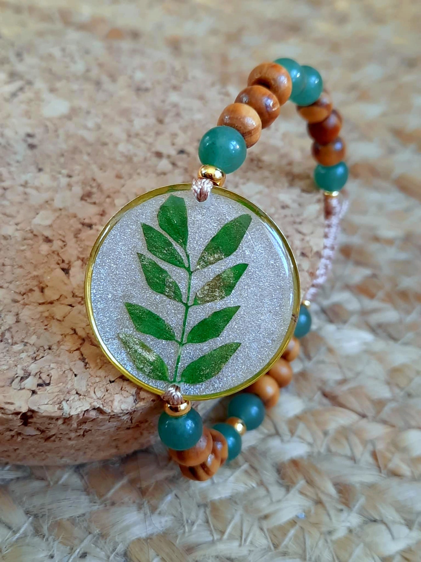 Bracelet , Feuille, Aventurine