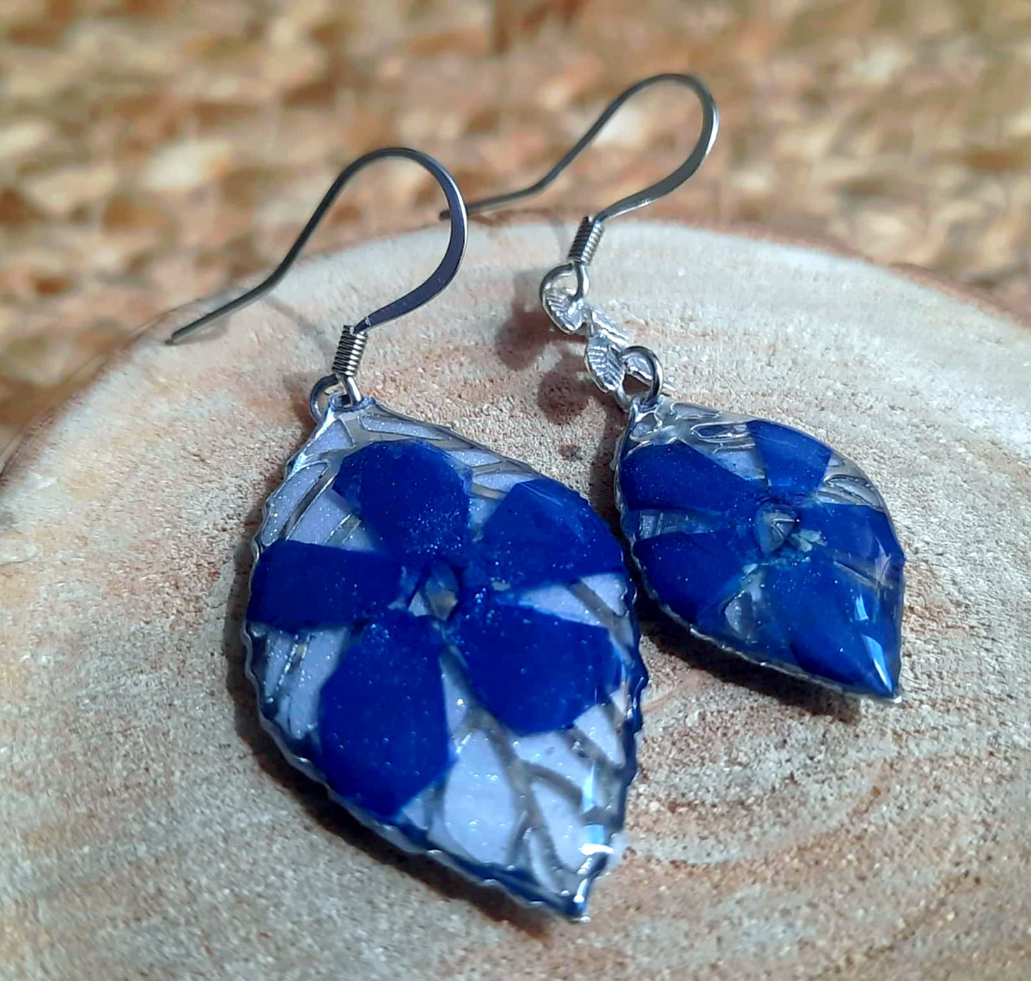 Boucles d'oreille Asymétrique, Pervenche