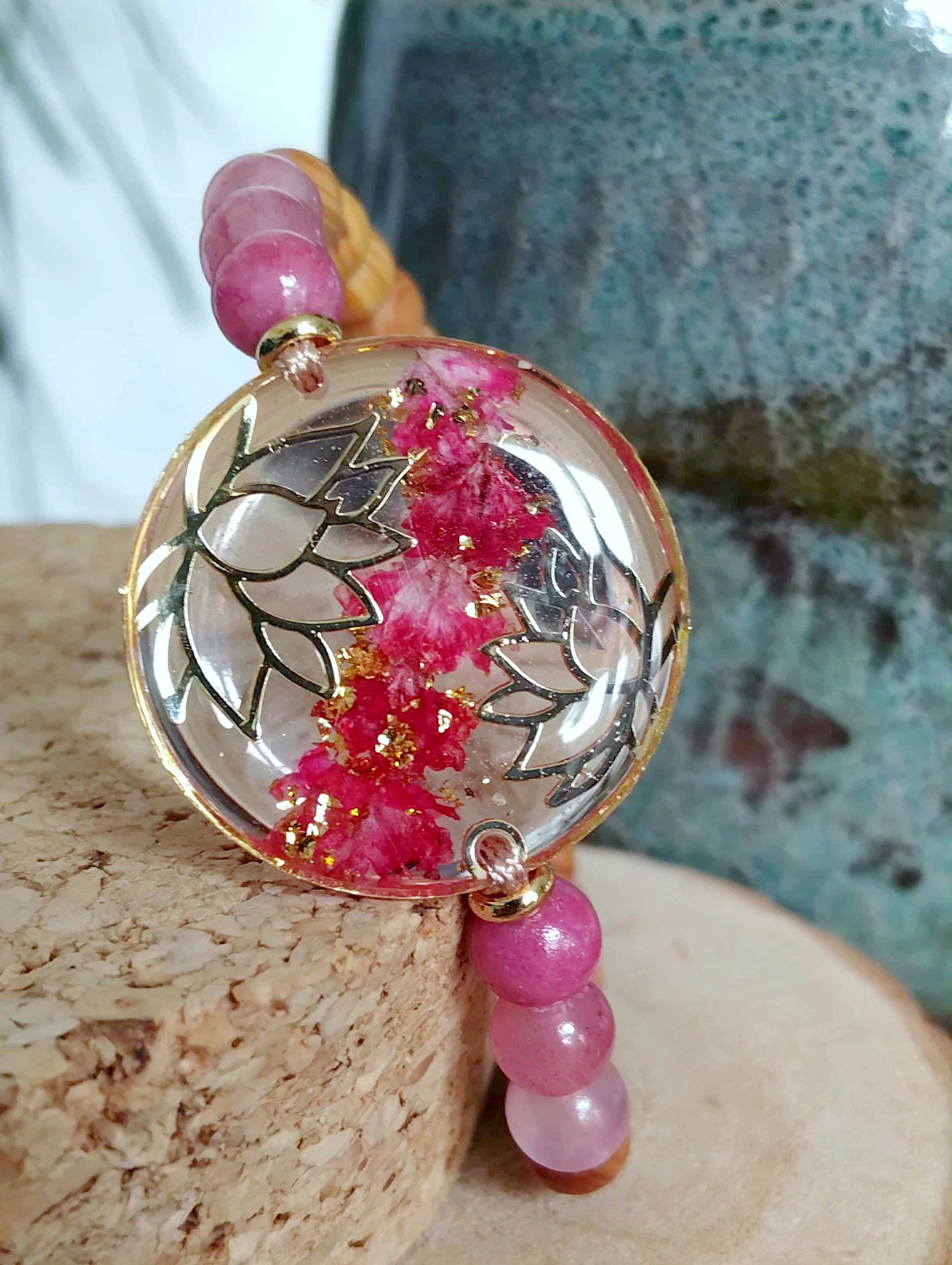 Bracelet Lotus Gypsophile Jade
