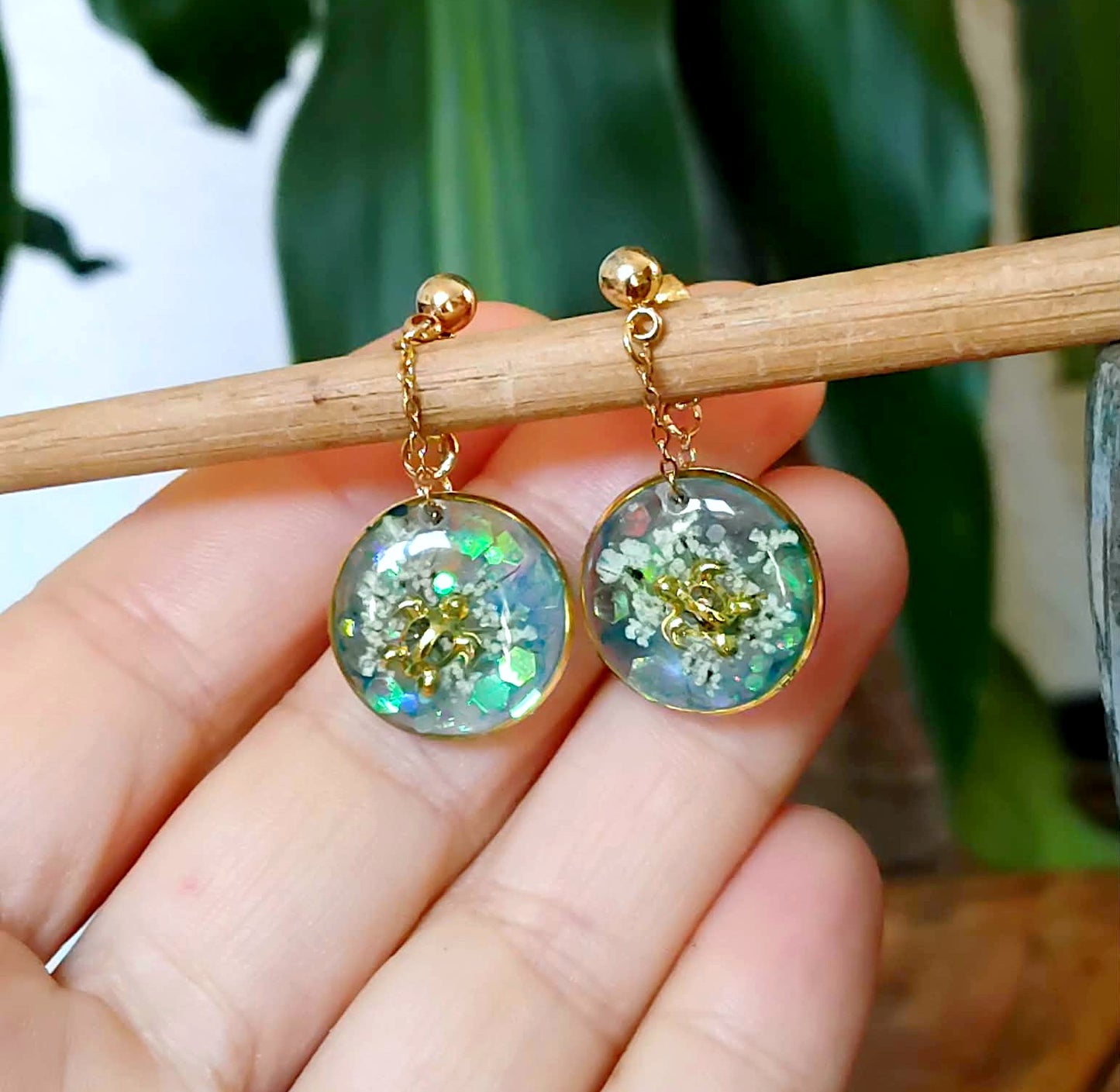 Boucles d'oreille Fleur de carotte
