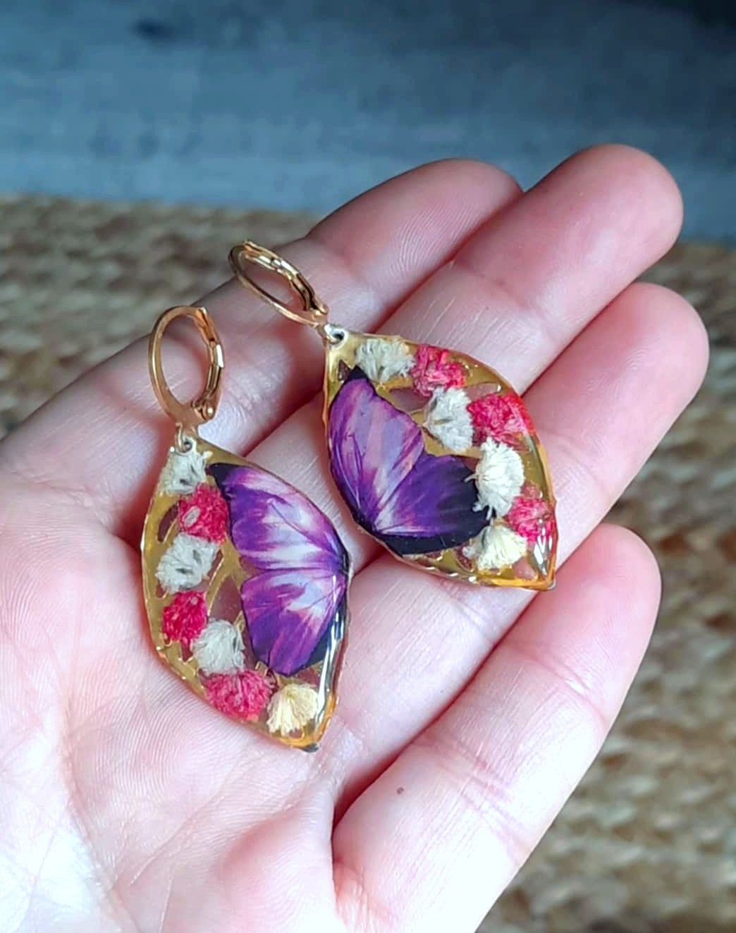 Boucles d'oreille, Gypsophiles