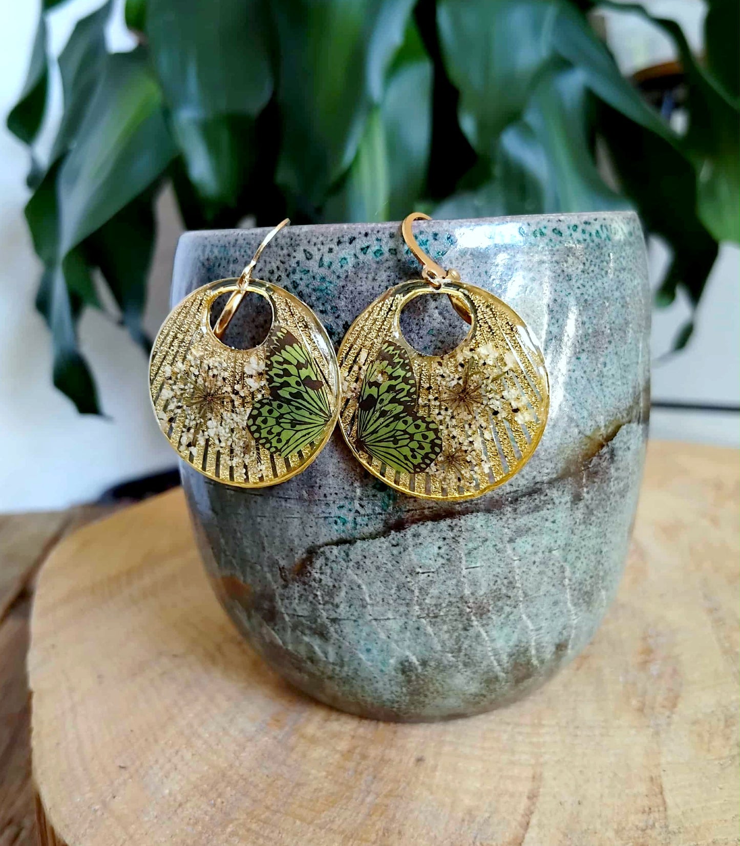 Boucles d'oreille Fleur de carotte sauvage