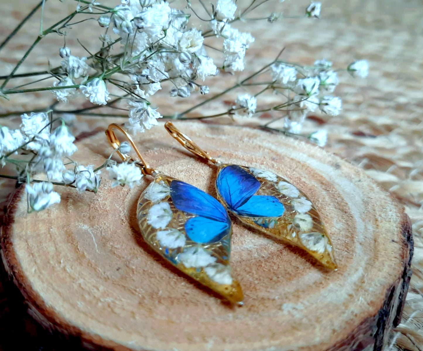 Boucles d'oreille, Gypsophiles