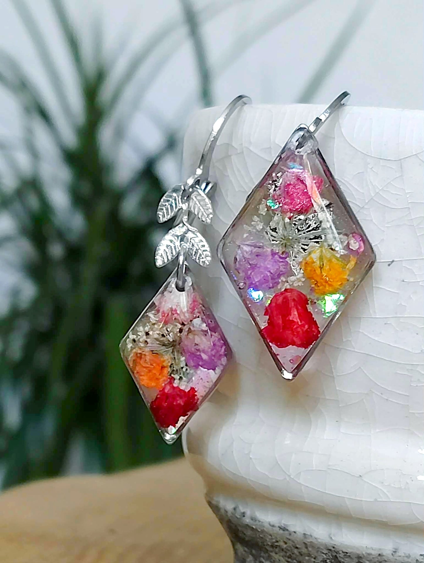Boucles d'oreille Asymétrique Gypsophiles
