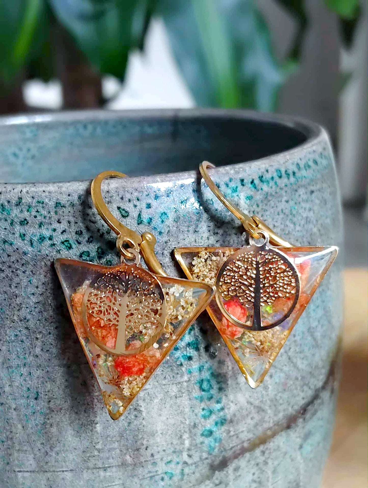 Boucles d'oreille Fleur de carotte Gypsophiles