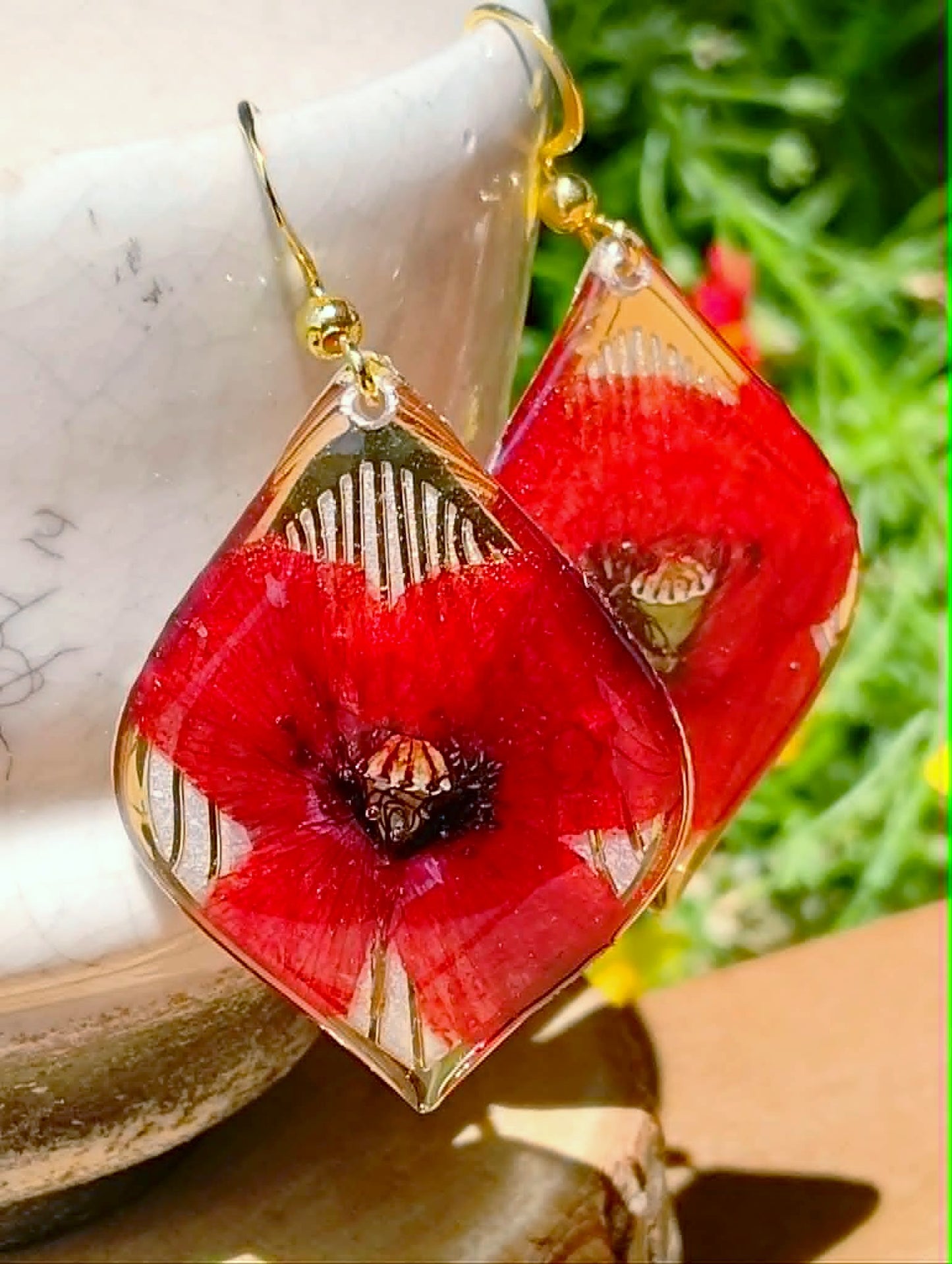 Boucles d'oreille Coquelicot