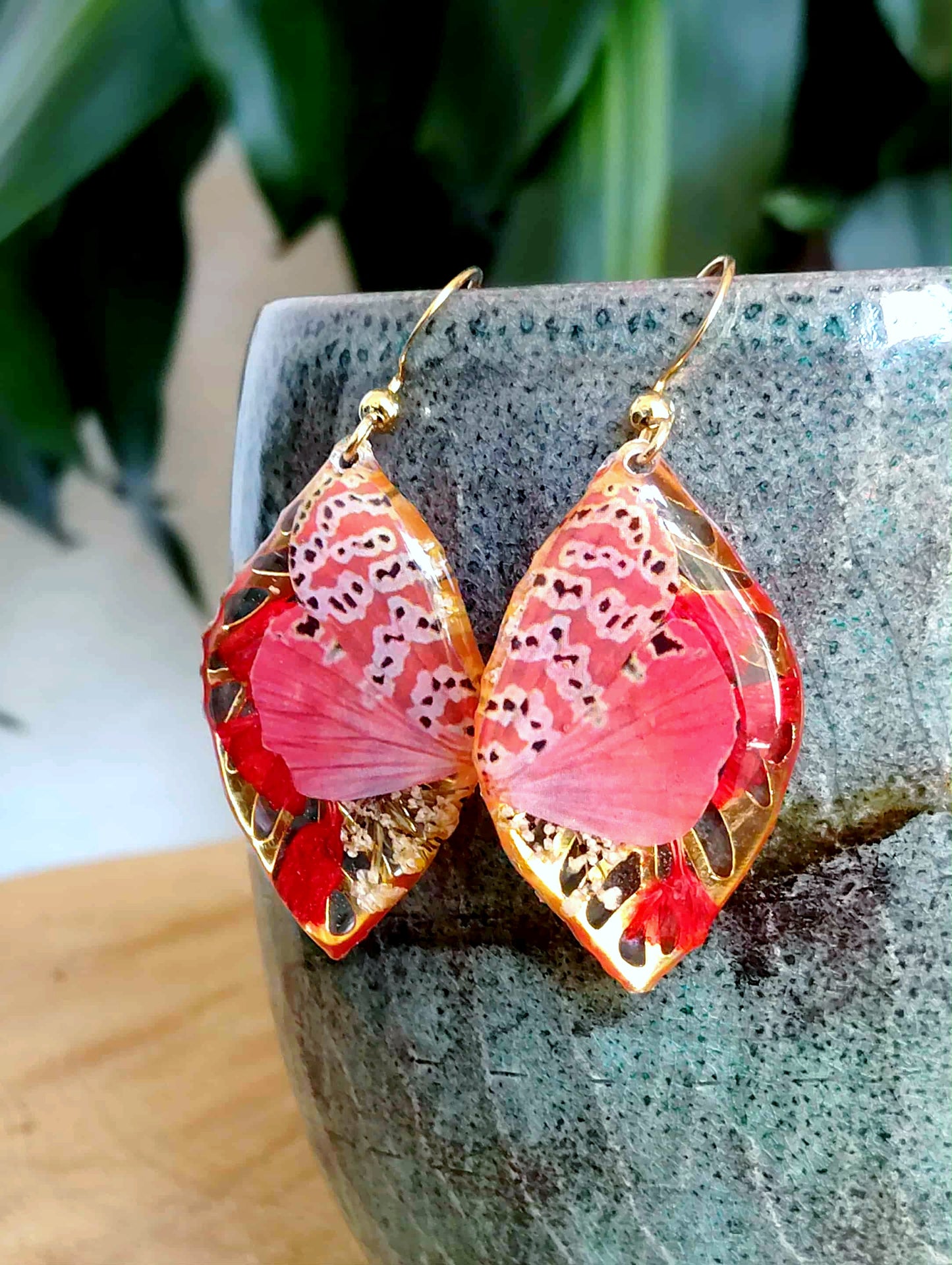 Boucles d'oreille Fleur de carotte Statice