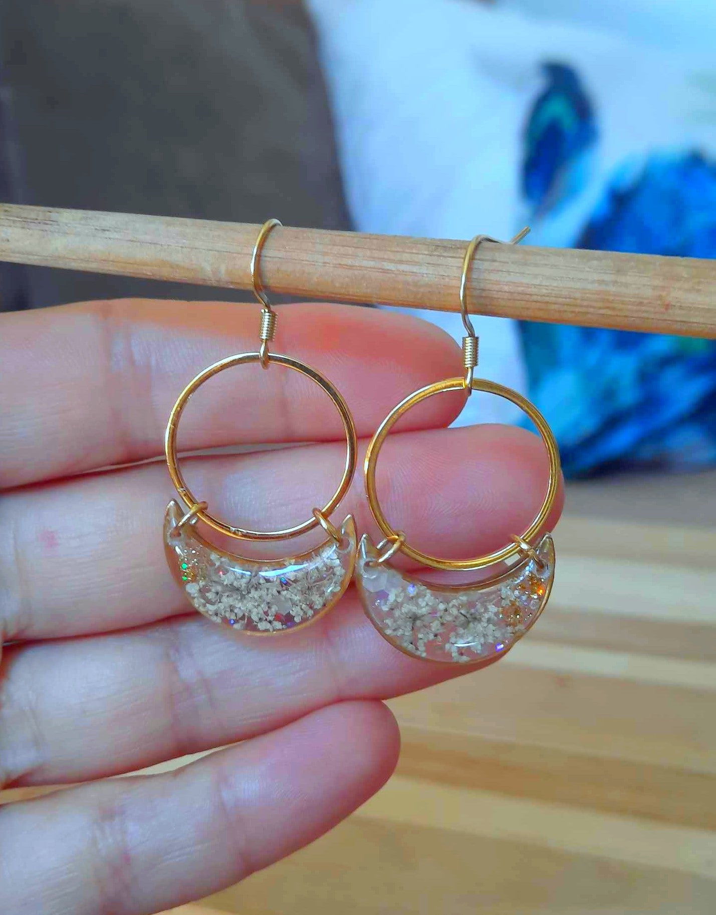 Boucles d'oreille , Fleur de carotte