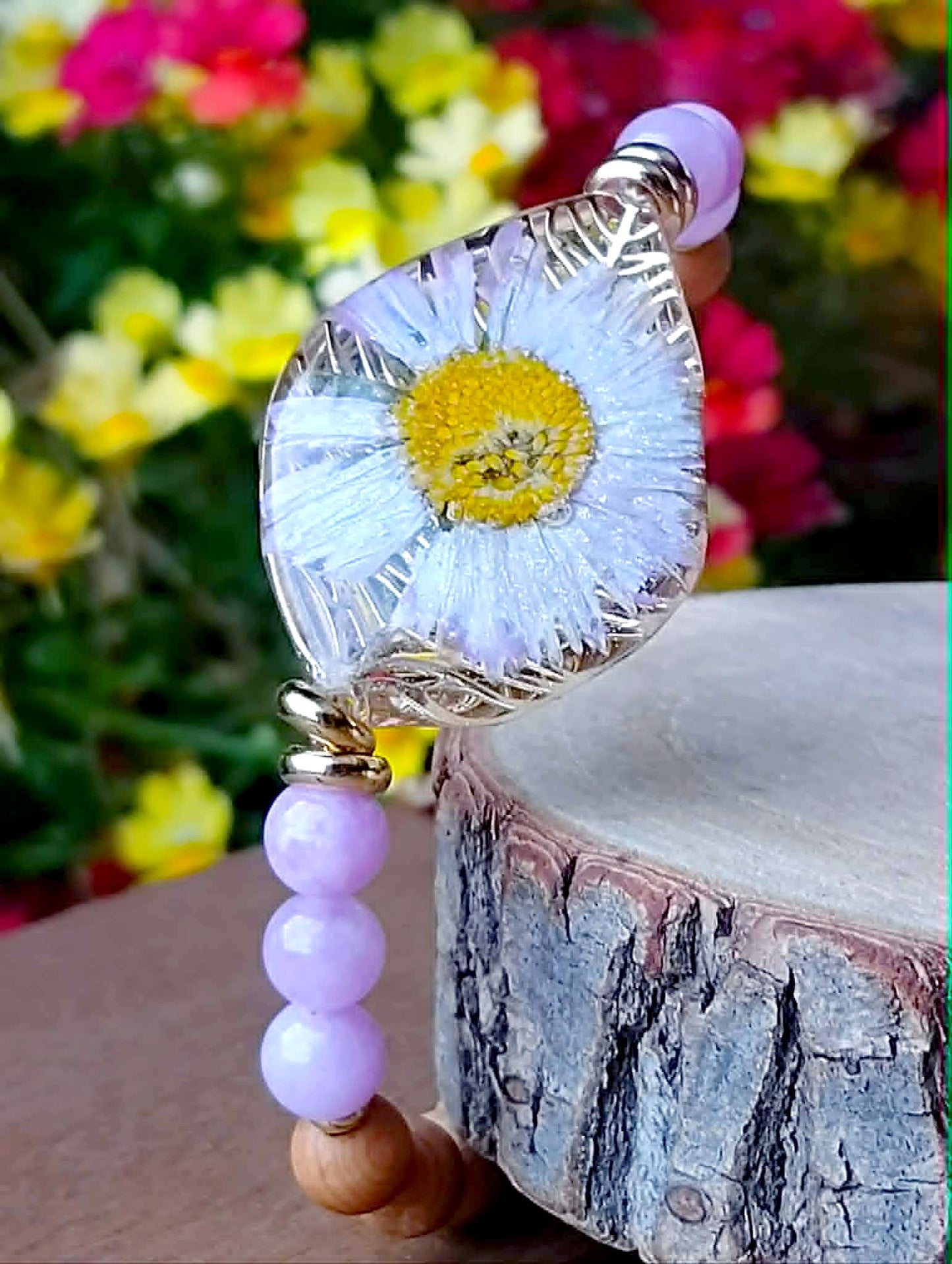 Bracelet Pâquerette Quartz rose