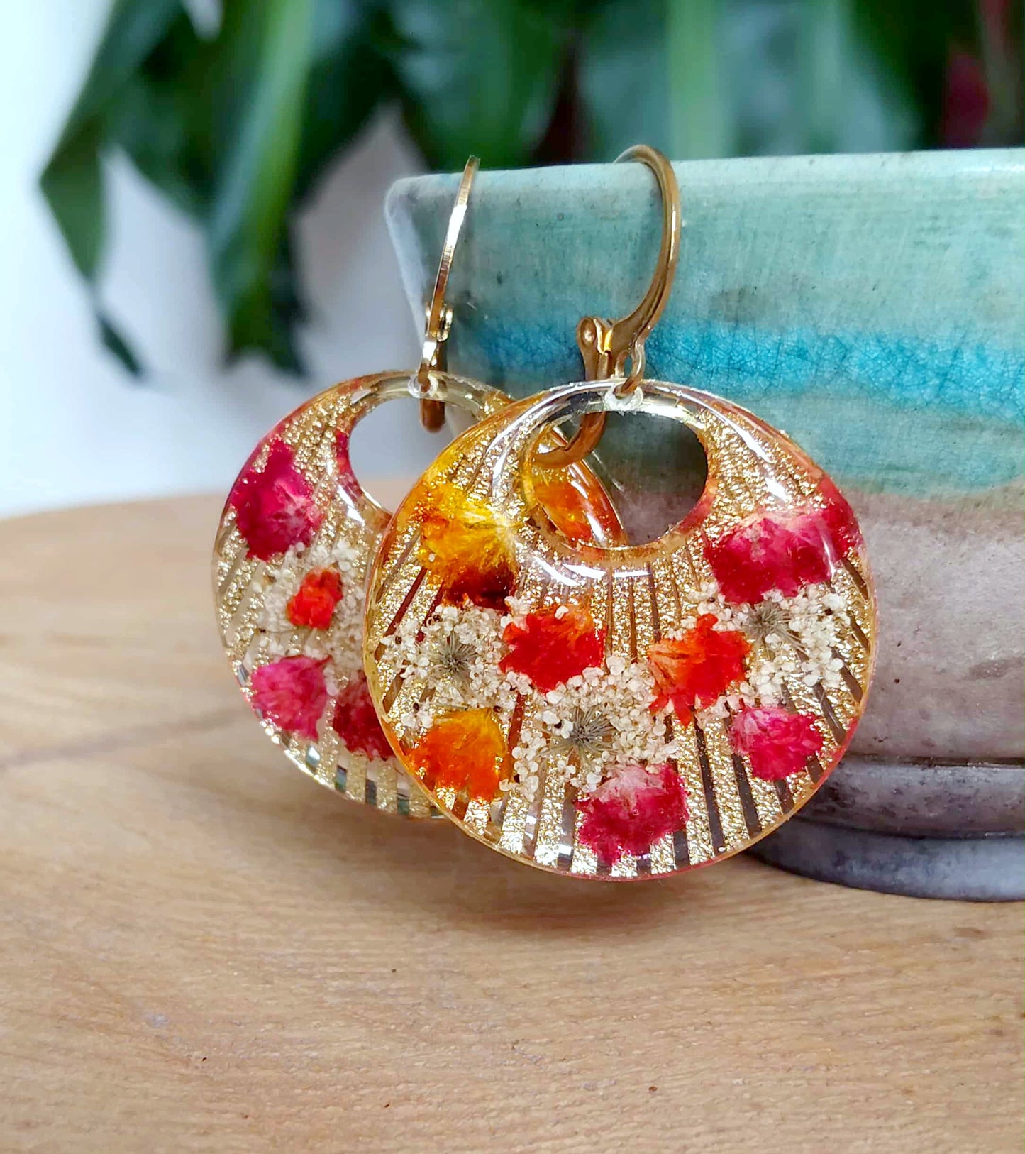 Boucles d'oreille Gypsophiles Fleur de carotte