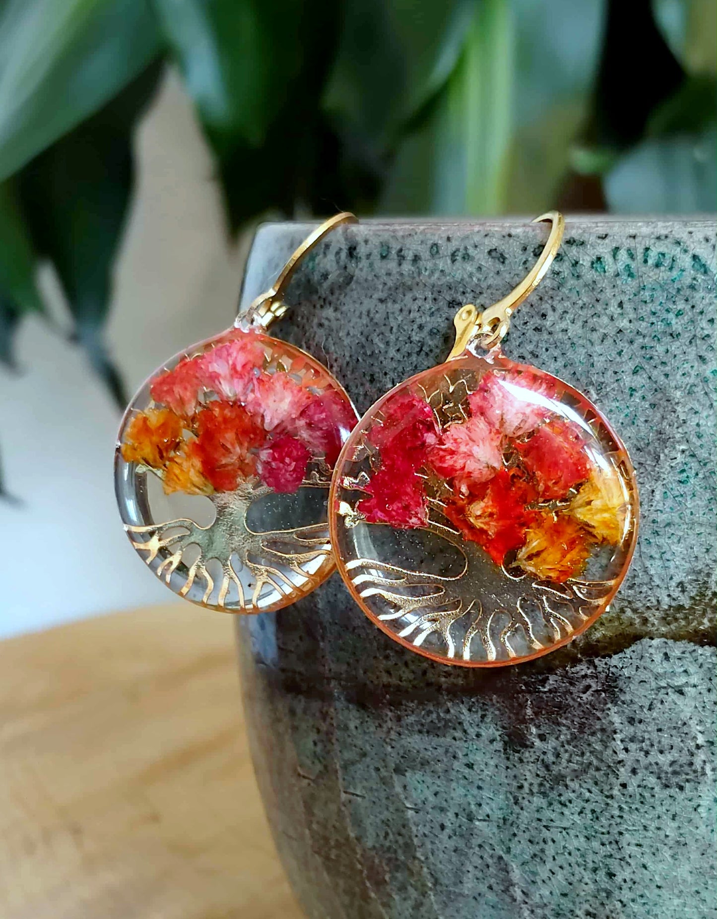 Boucles d'oreille Fleur de carotte Gypsophiles