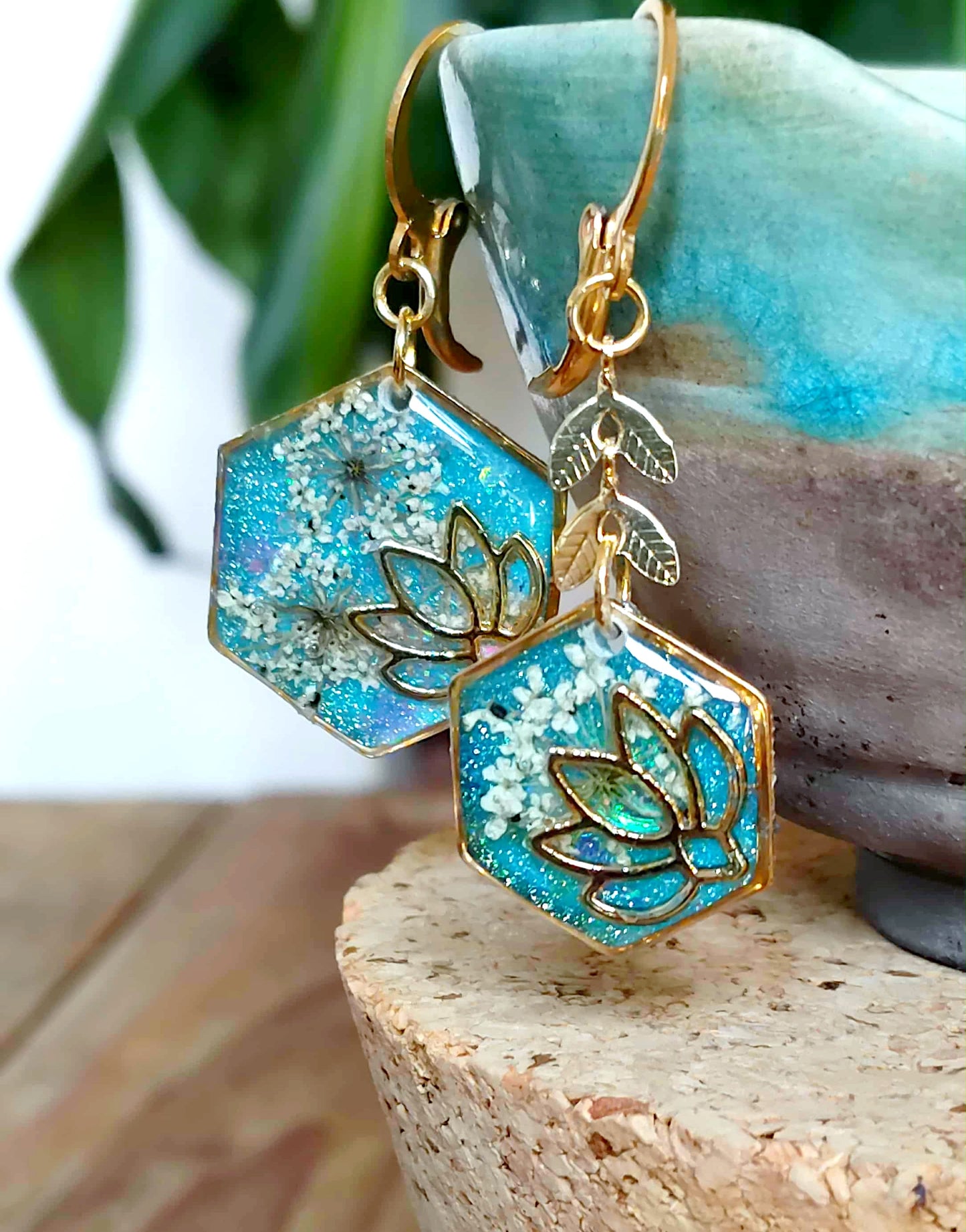 Boucles d'oreille Lotus Fleur de carotte