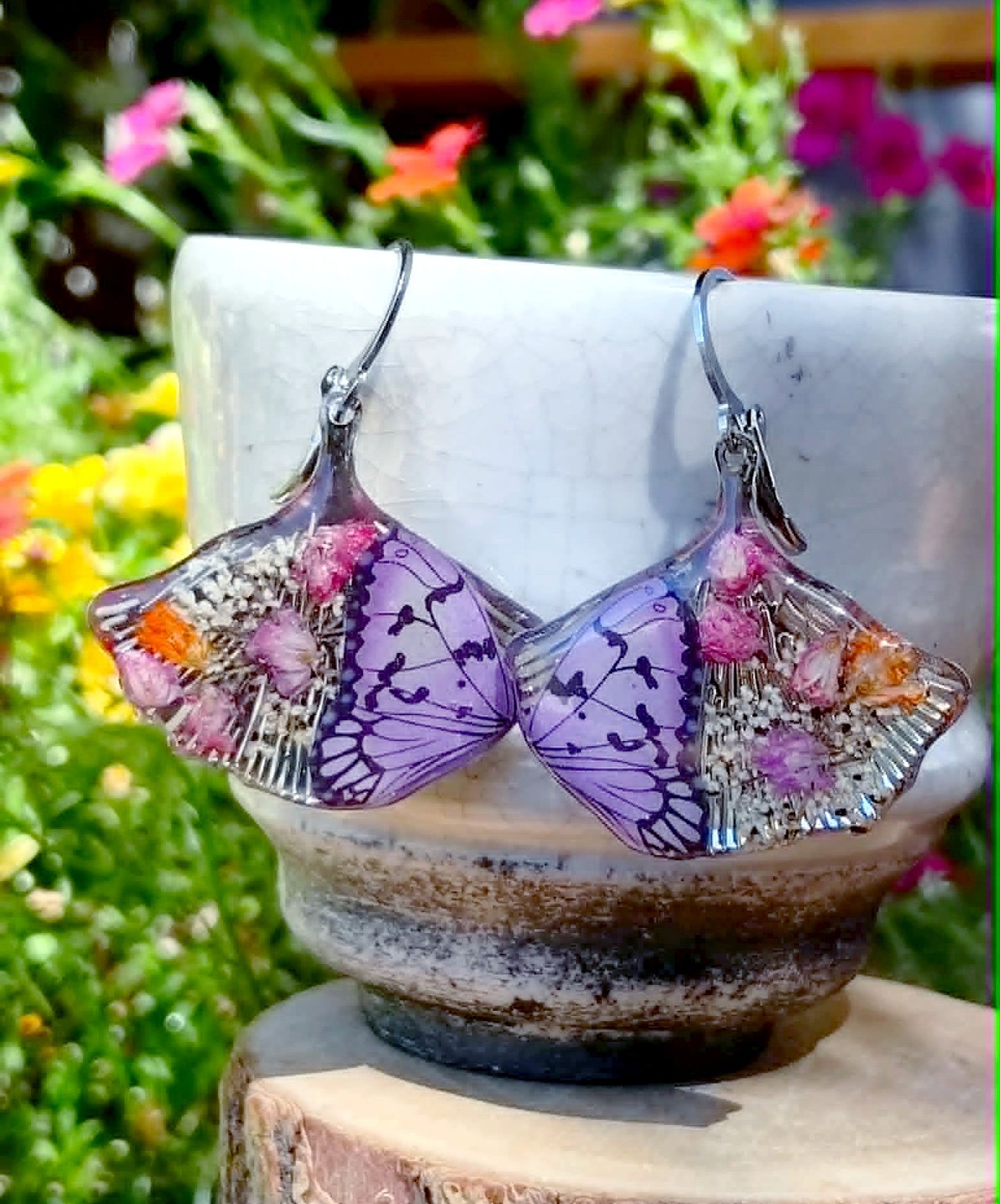 Boucles d'oreille Fleur de carotte Gypsophiles